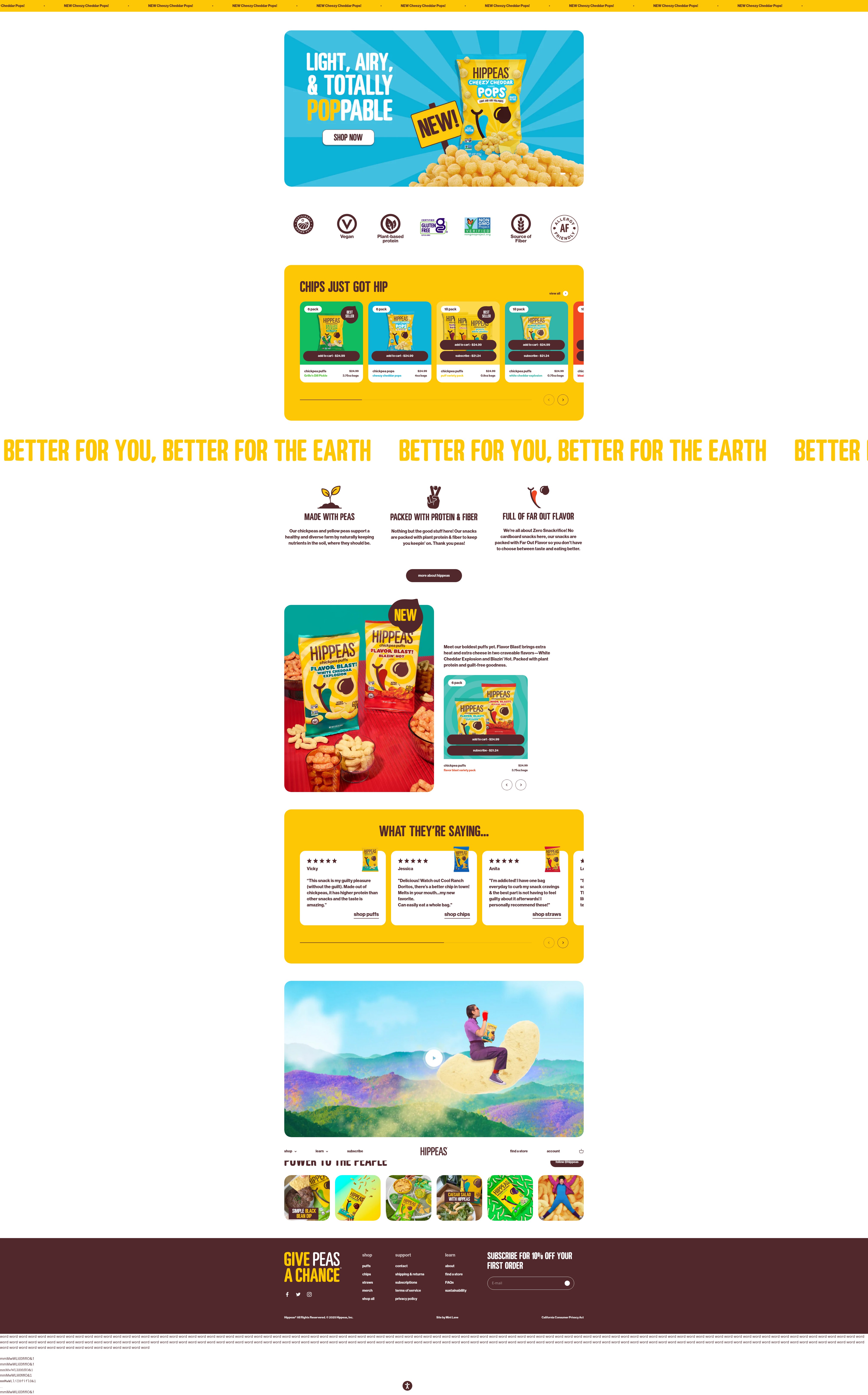 Screenshot of hippeas.com
