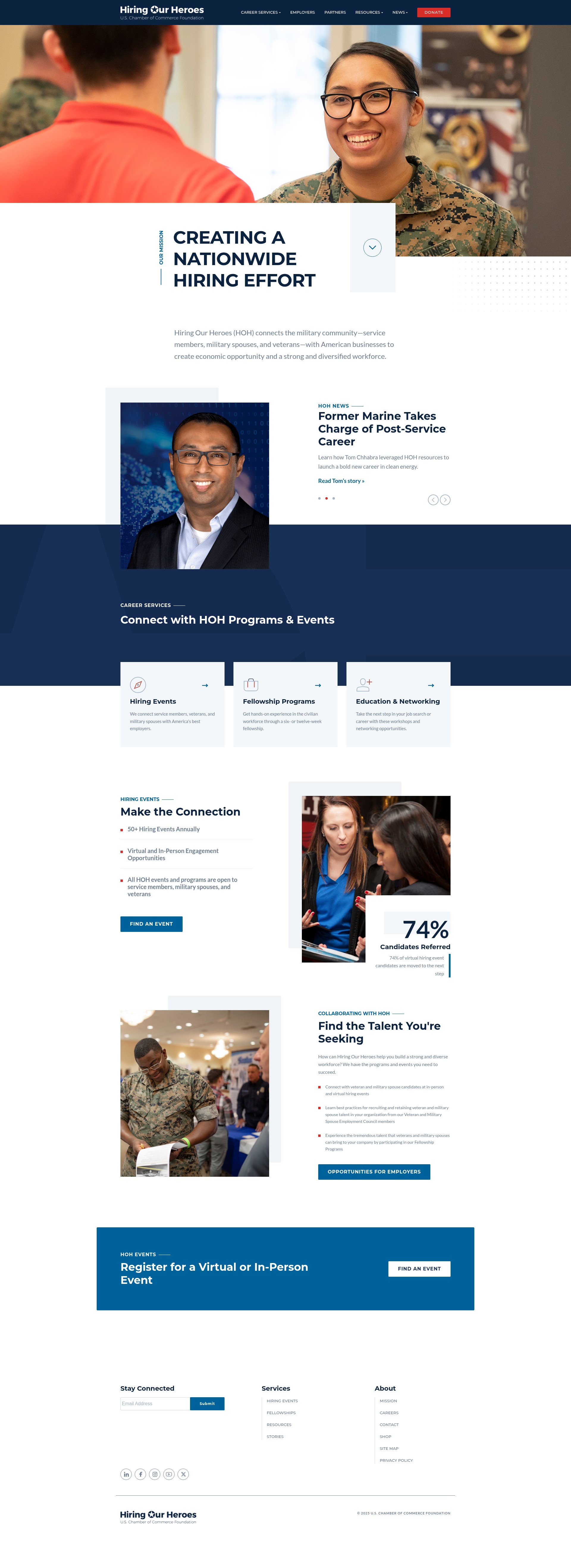 Screenshot of hiringourheroes.org
