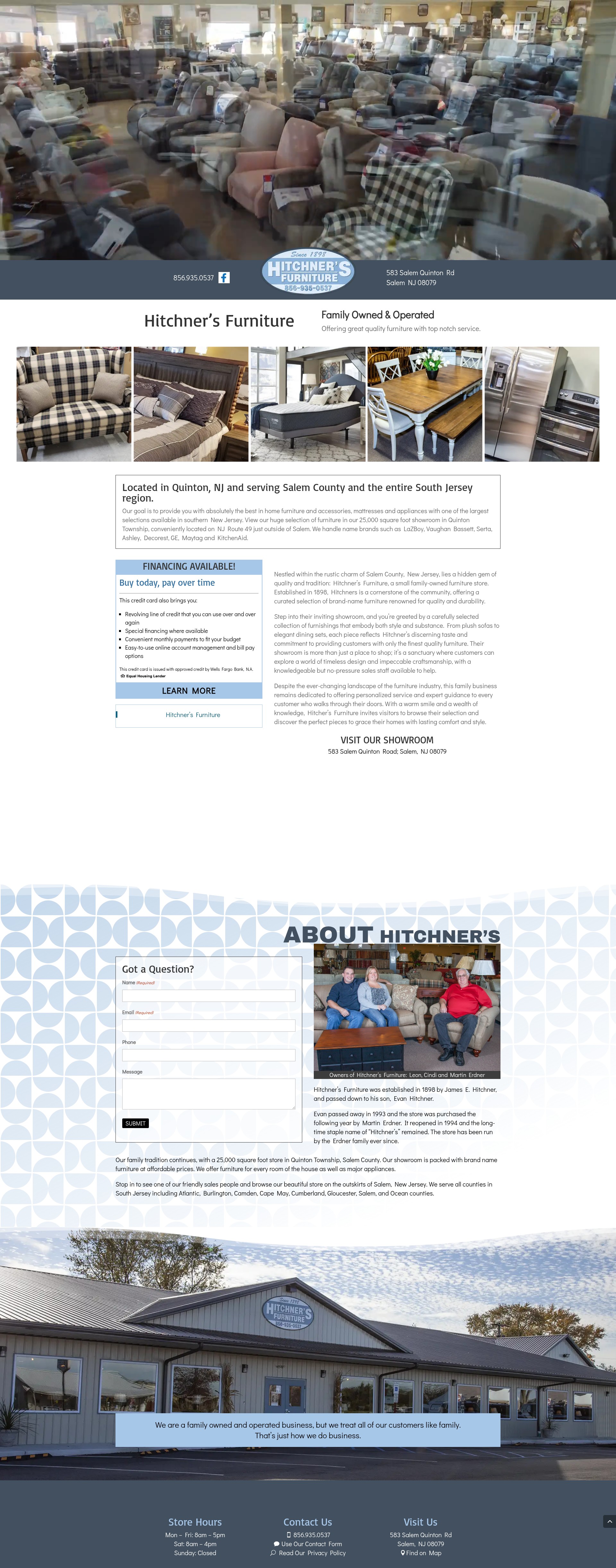 Screenshot of hitchnersfurniture.com