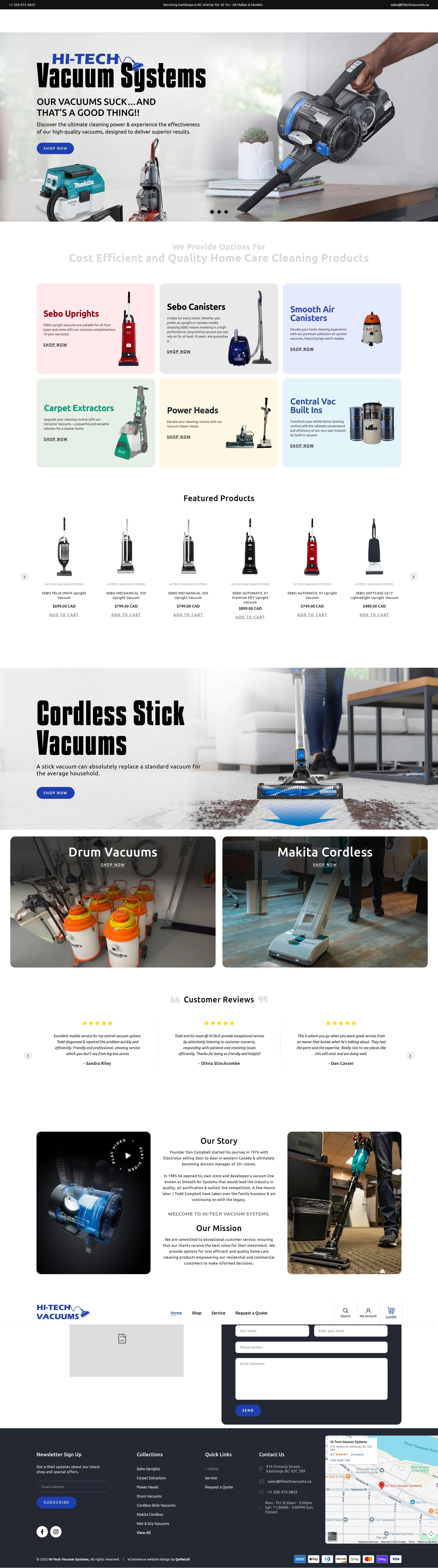 Screenshot of hitechvacuums.ca