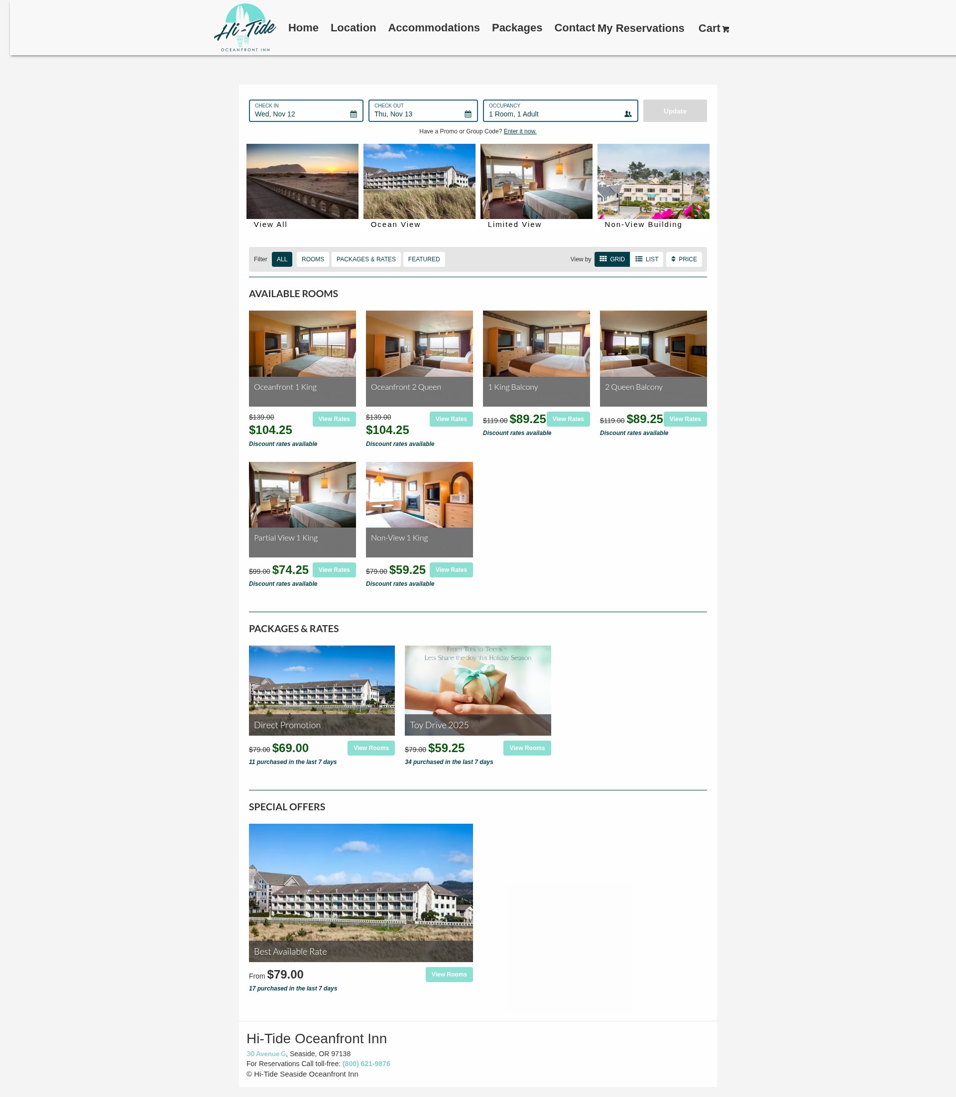 Screenshot of hitideseaside.com