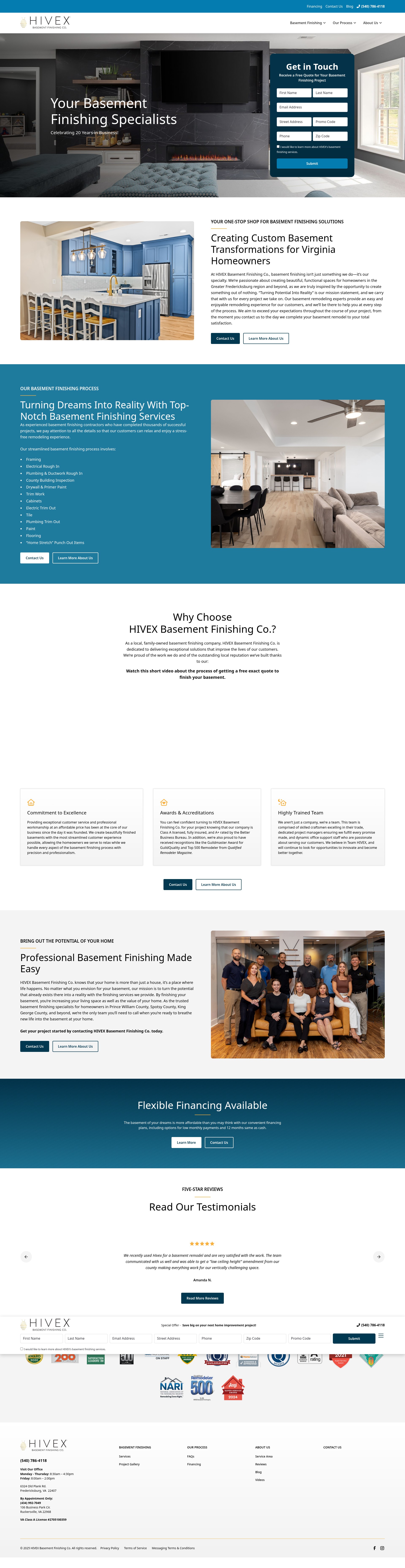 Screenshot of hivexbasements.com
