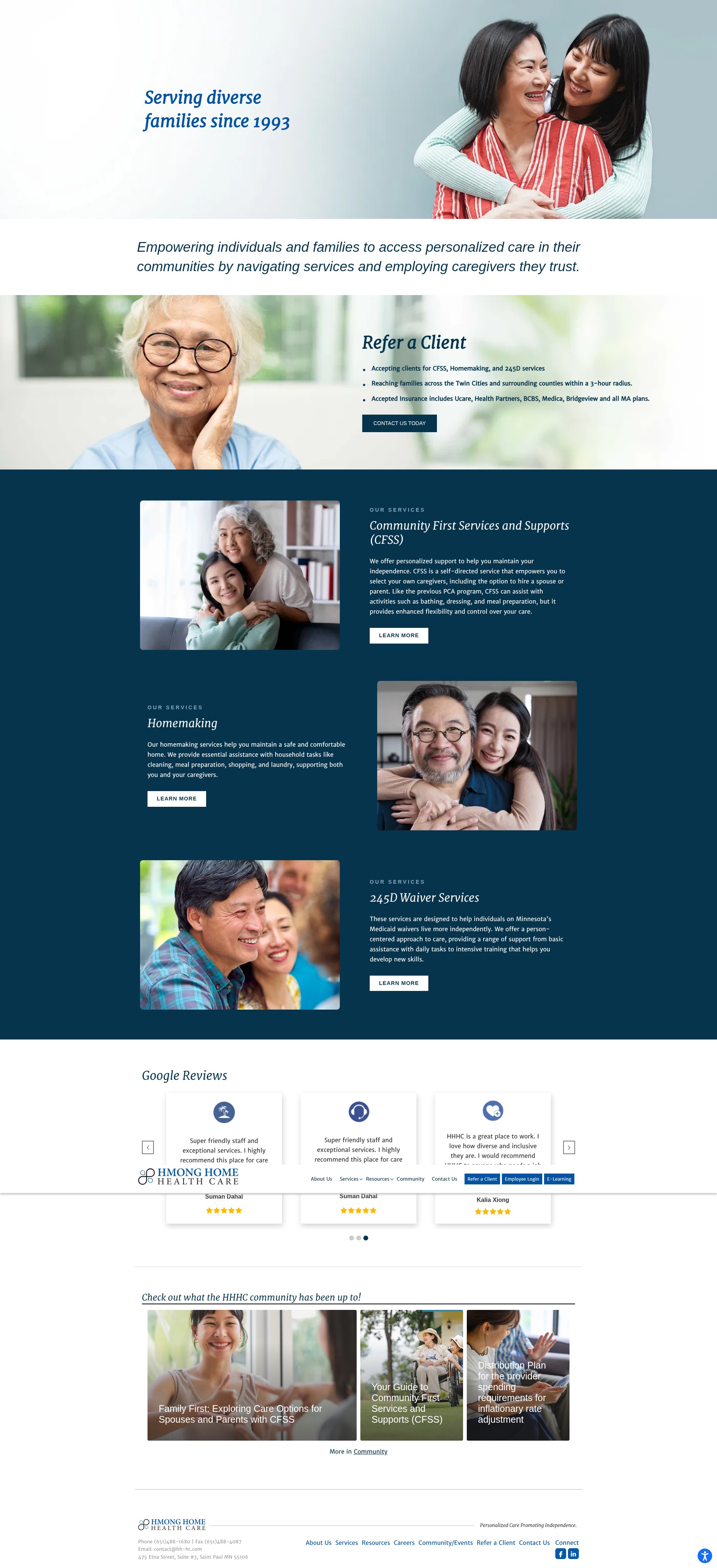 Screenshot of hmonghomehealthcare.com