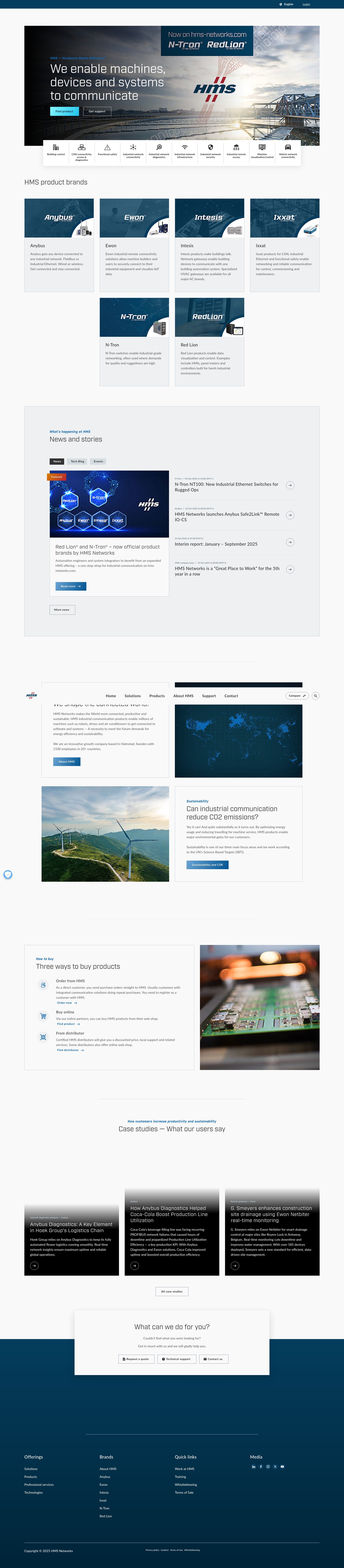 Screenshot of hms-networks.com