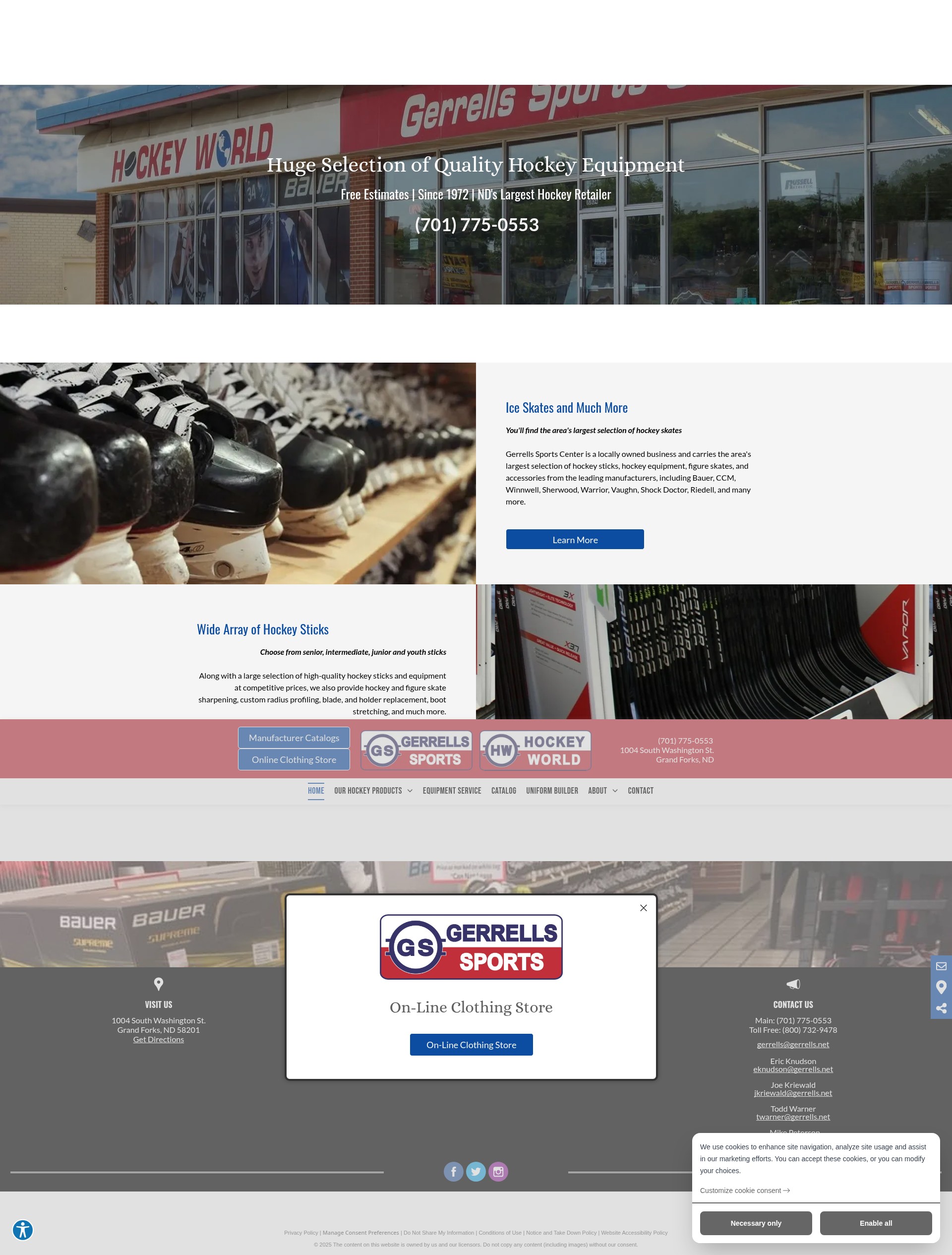 Screenshot of hockeyworldgrandforks.com