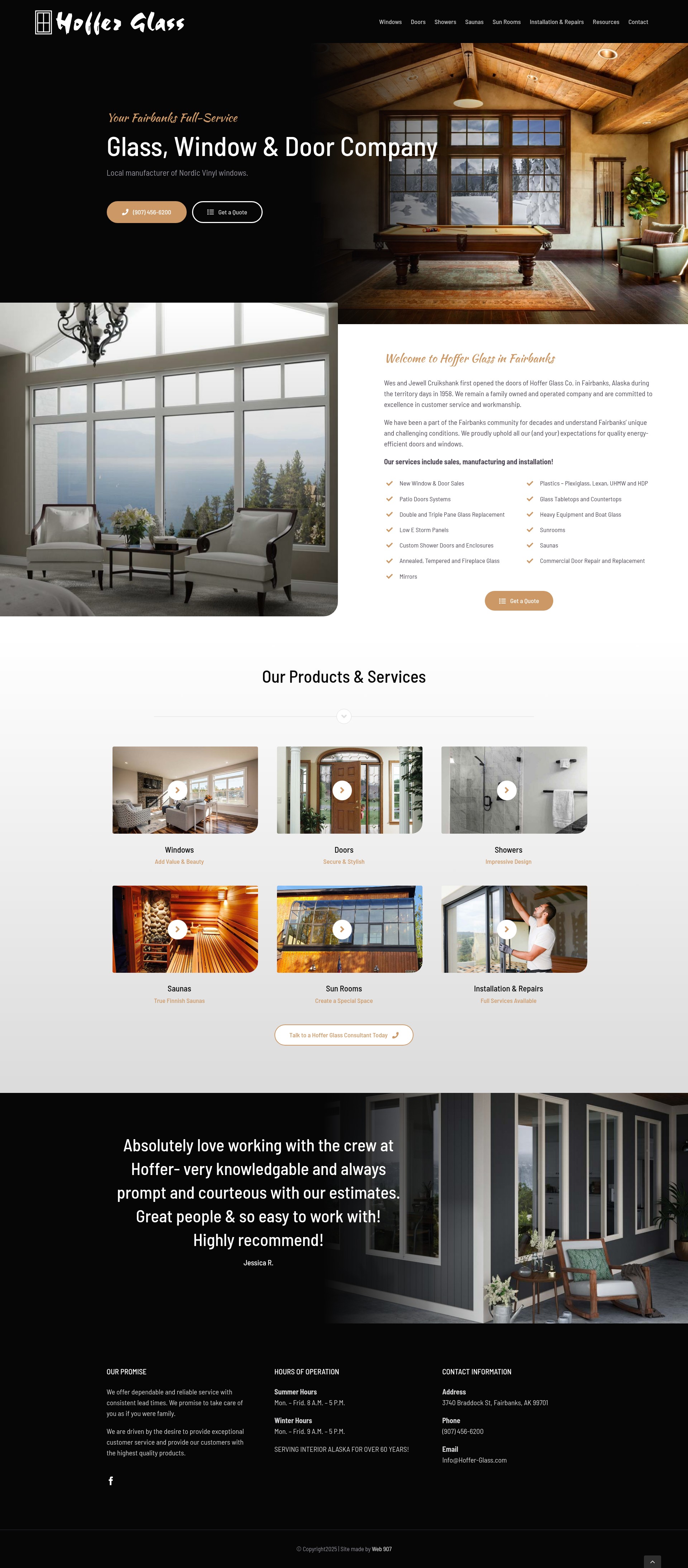 Screenshot of hoffer-glass.com