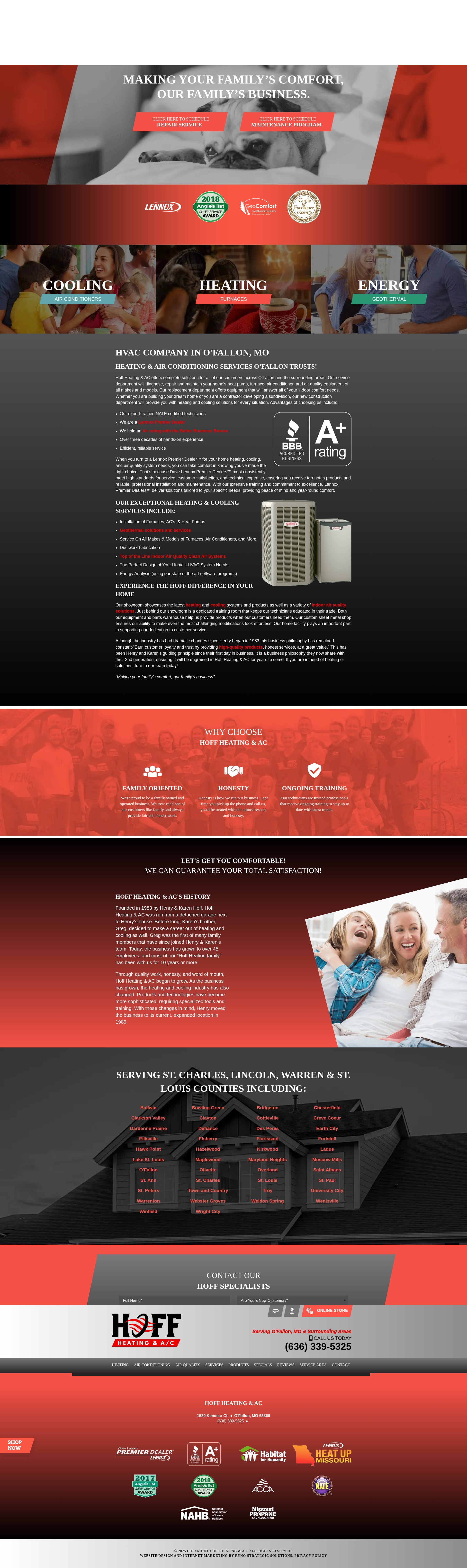 Screenshot of hoffheating.com