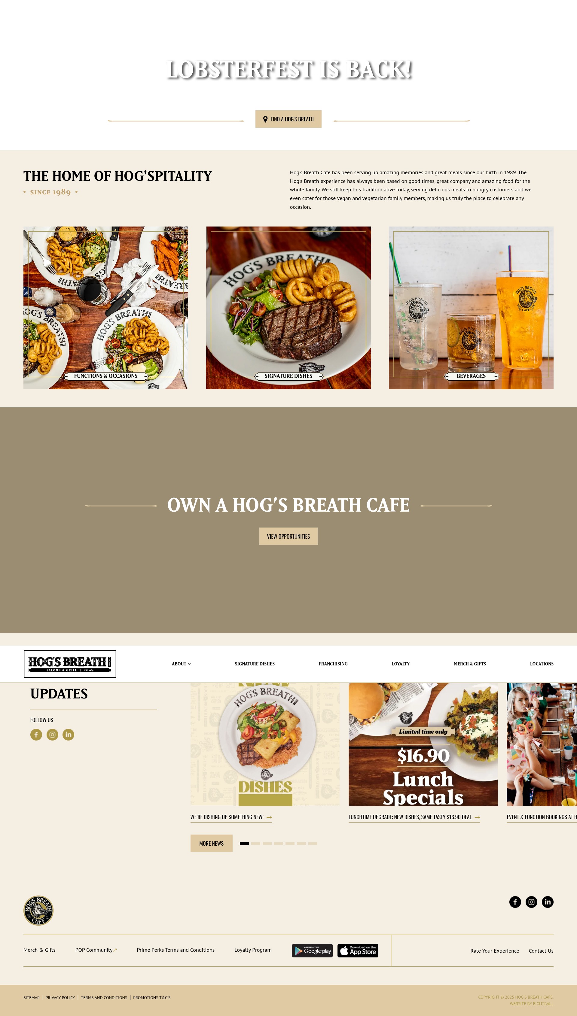 Screenshot of hogsbreath.com.au