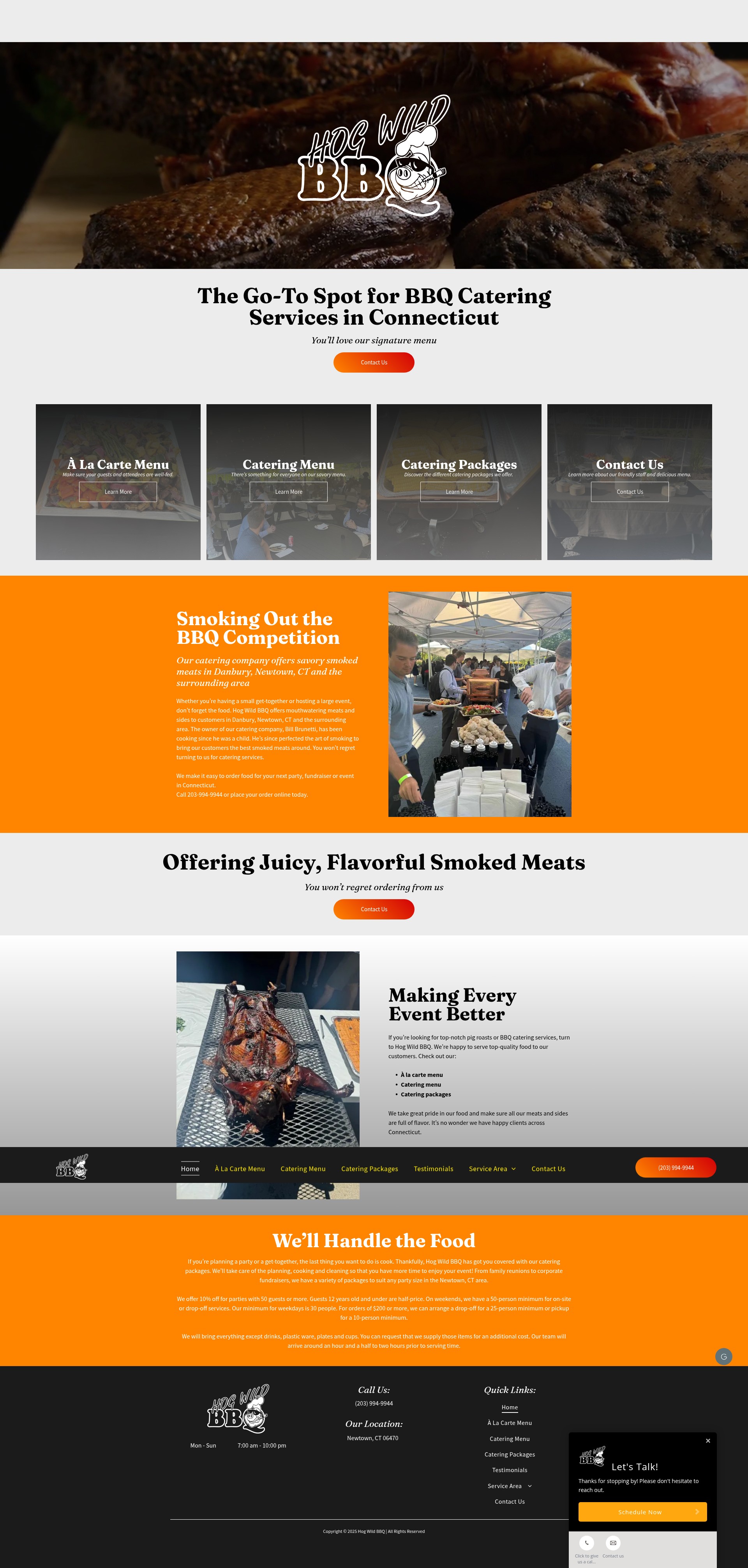 Screenshot of hogwildbbqct.com