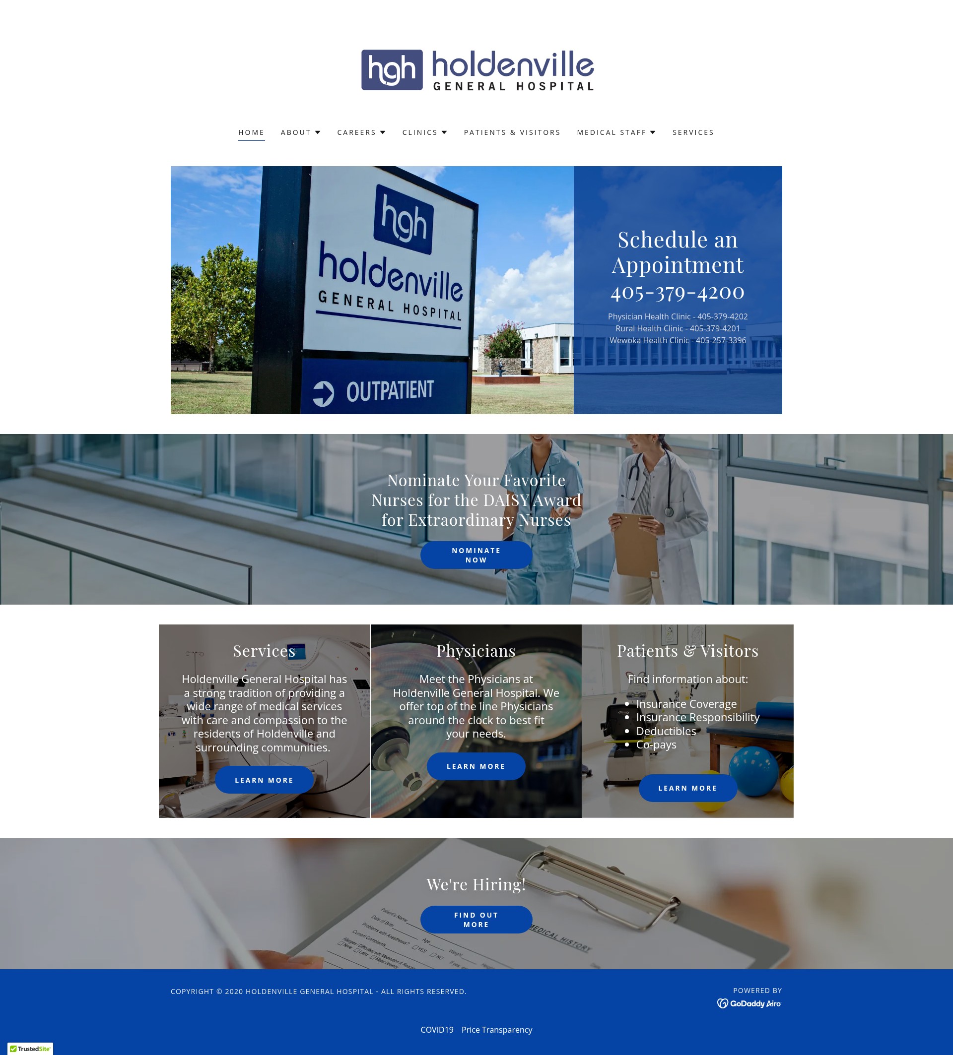 Screenshot of holdenvillehospital.com