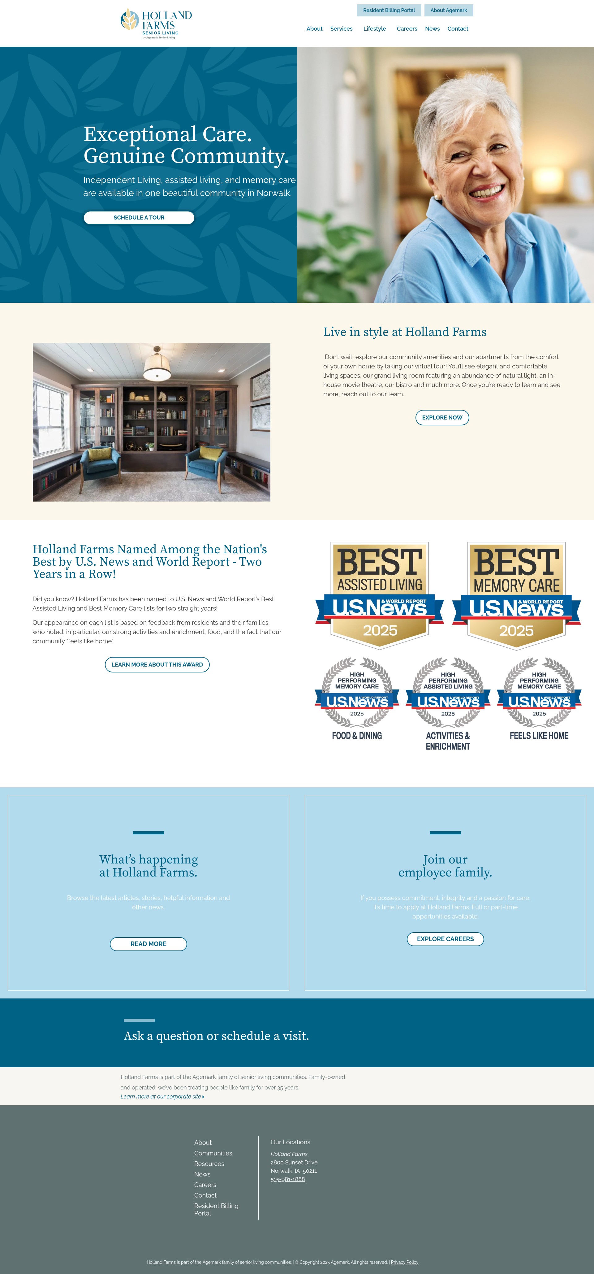 Screenshot of hollandfarmsliving.com