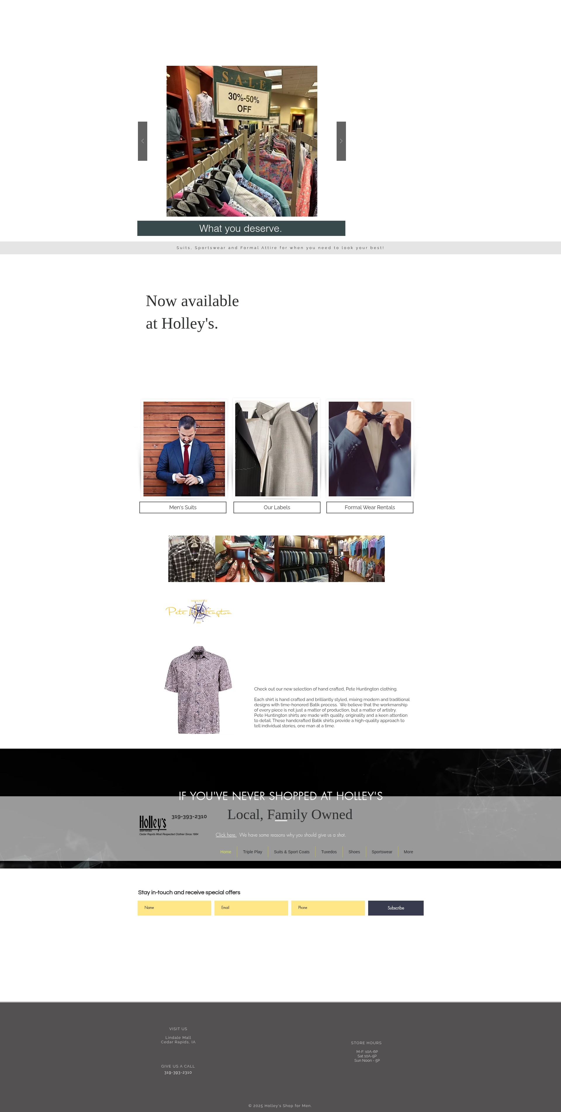 Screenshot of holleysshopformen.com