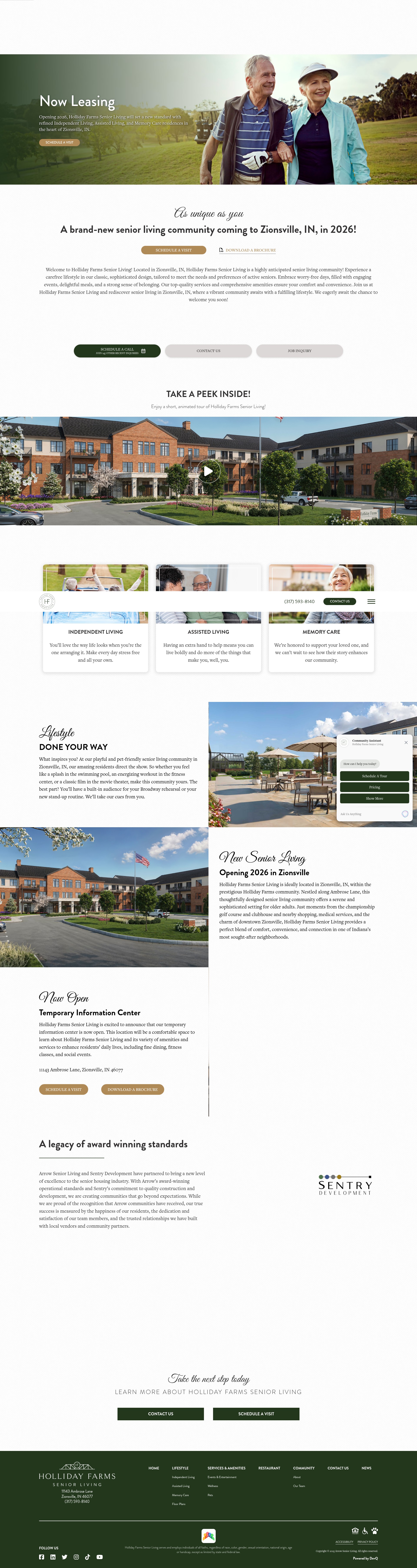 Screenshot of hollidayfarmsseniorliving.com