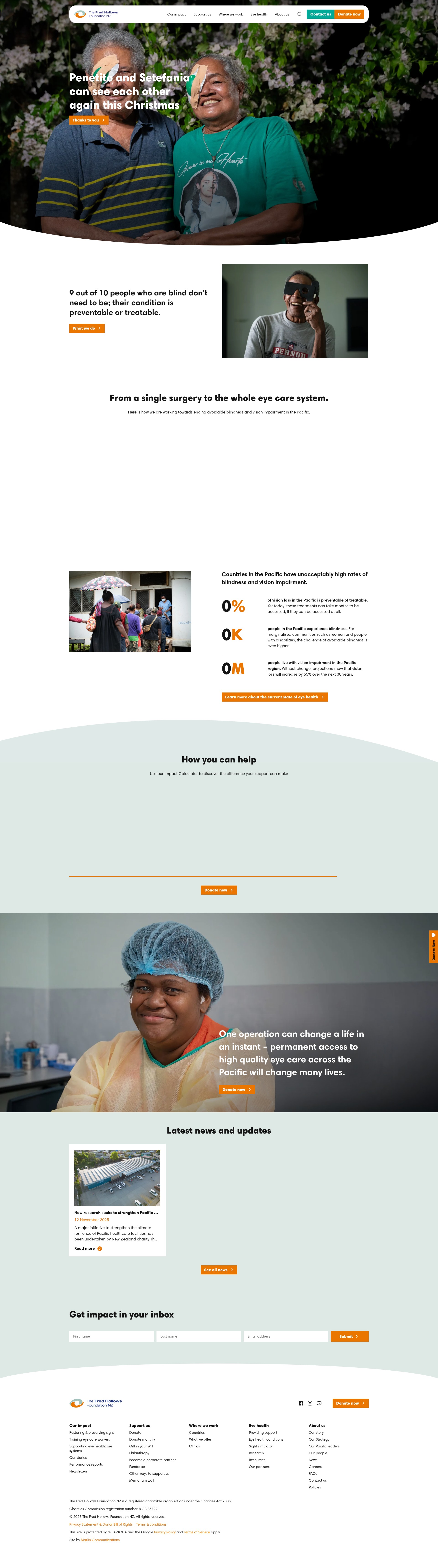 Screenshot of hollows.org.nz