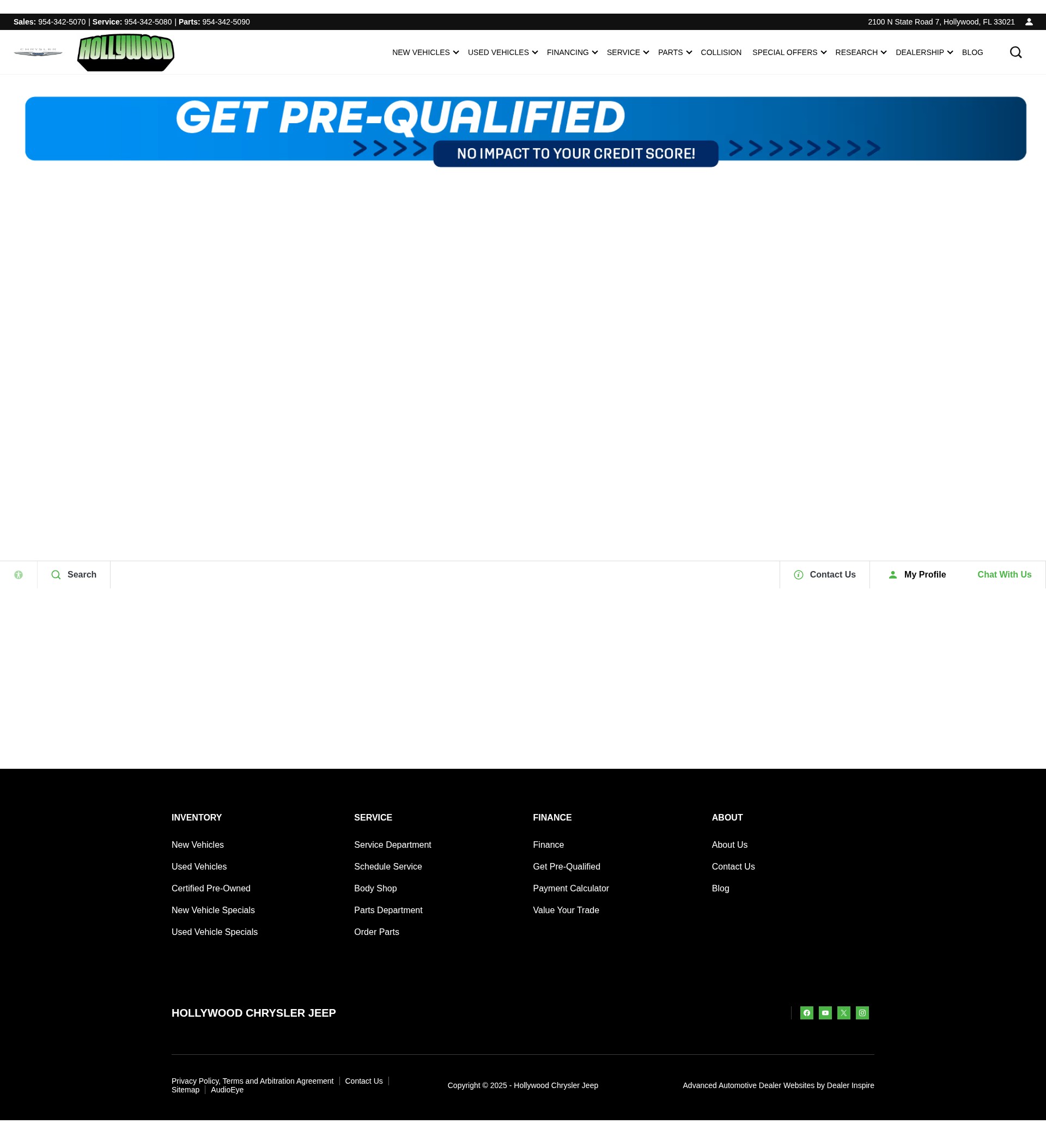 Screenshot of hollywoodchryslerjeep.com