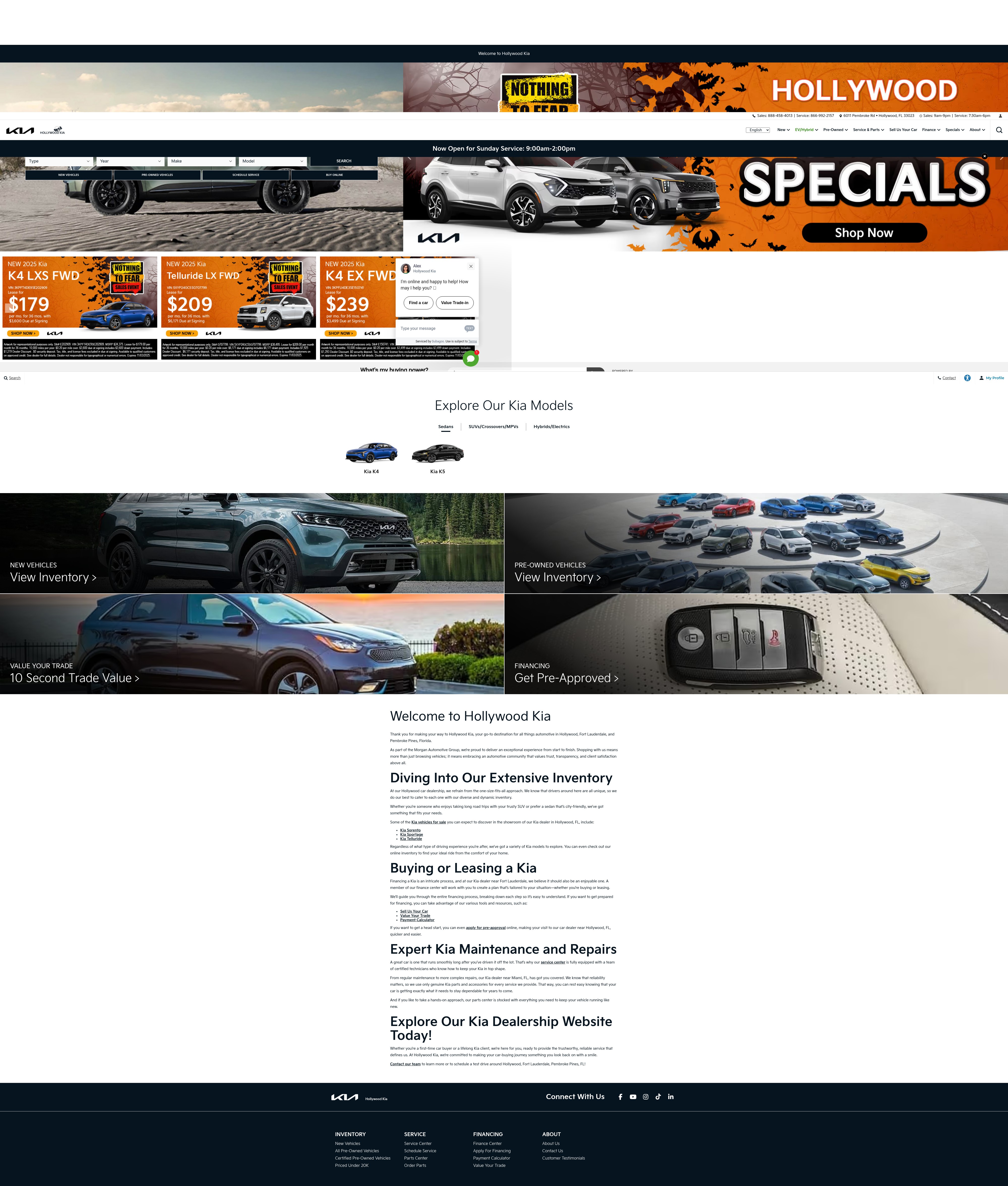 Screenshot of hollywoodkia.com