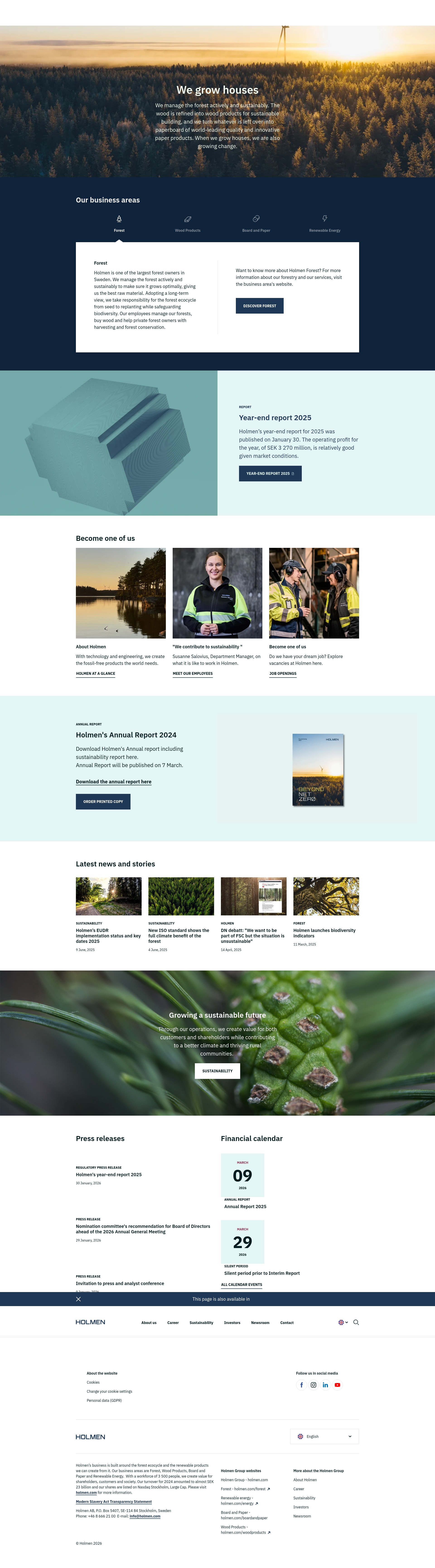 Screenshot of holmen.com