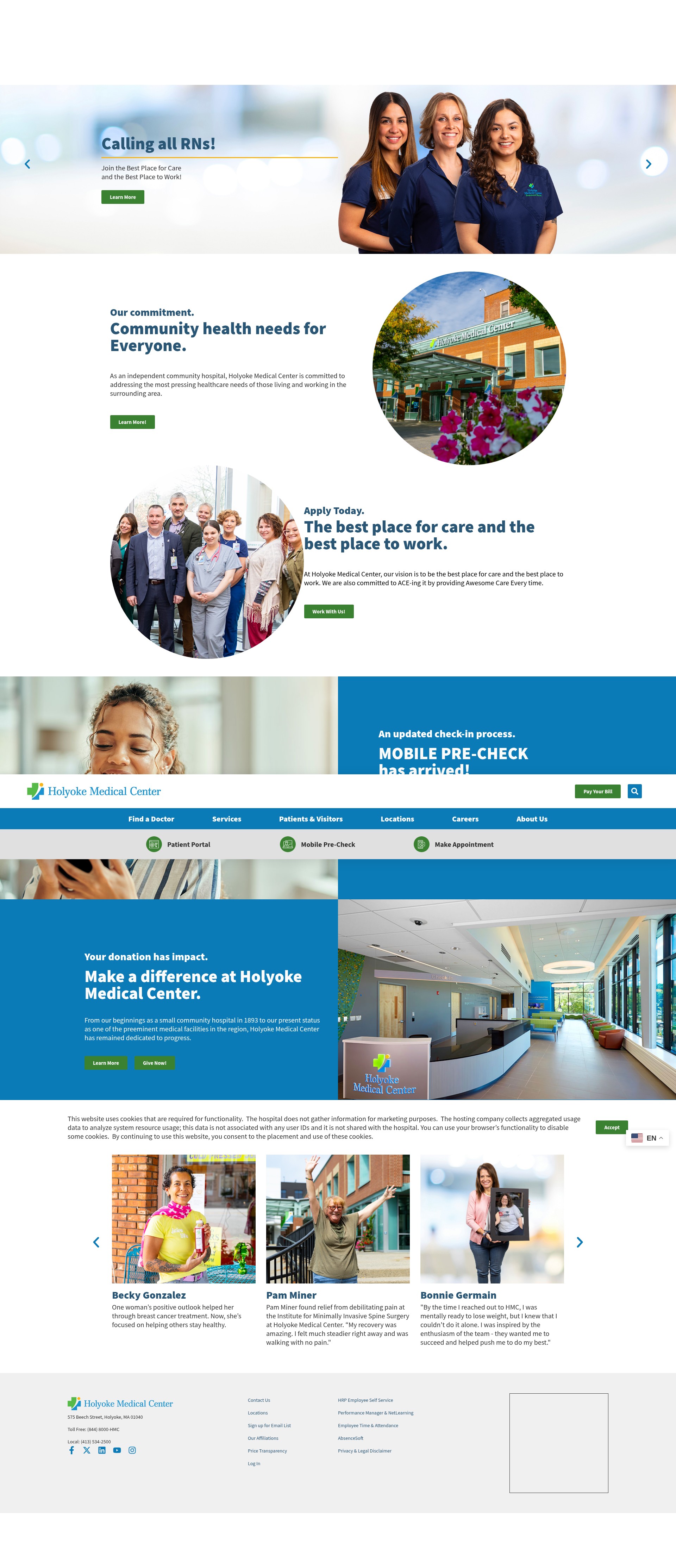 Screenshot of holyokehealth.com