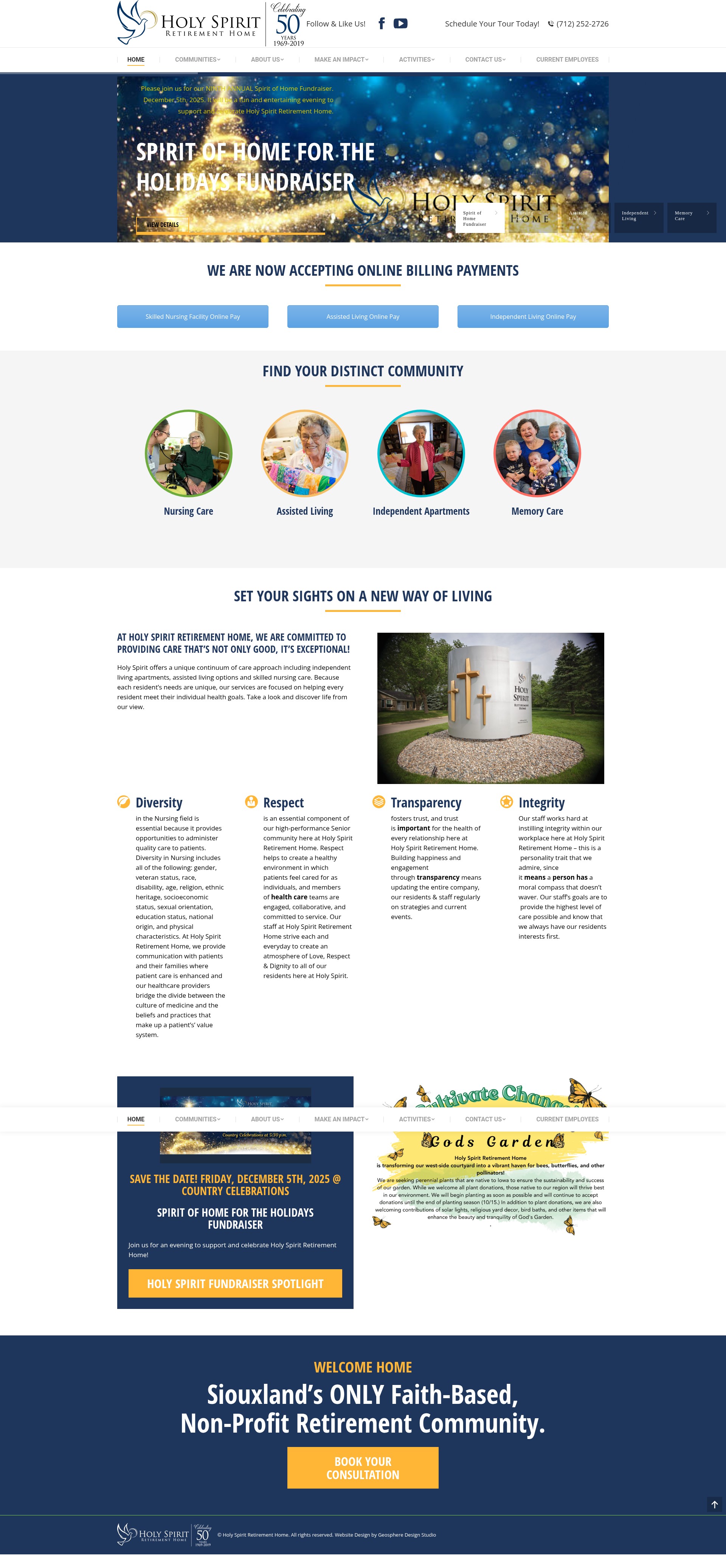 Screenshot of holyspiritretirementhome.com