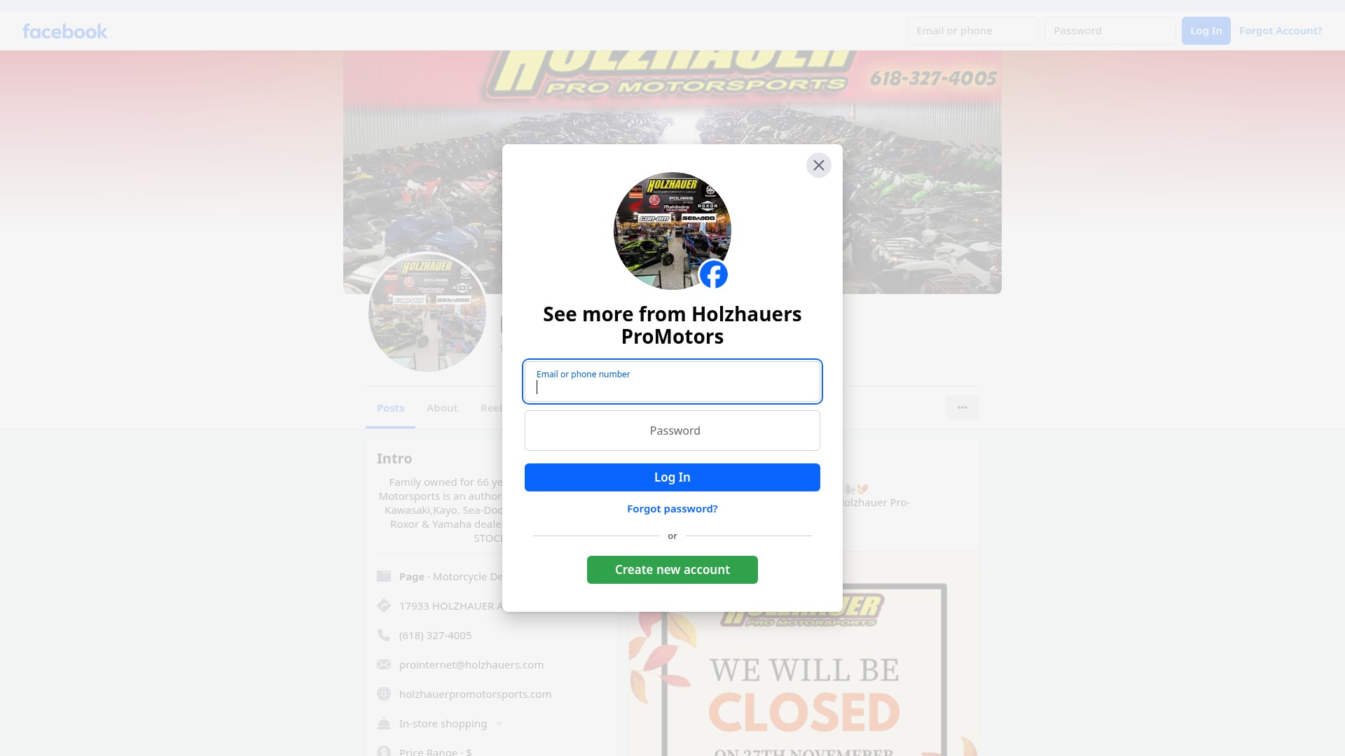 Screenshot of holzhauerpromotorsports.com