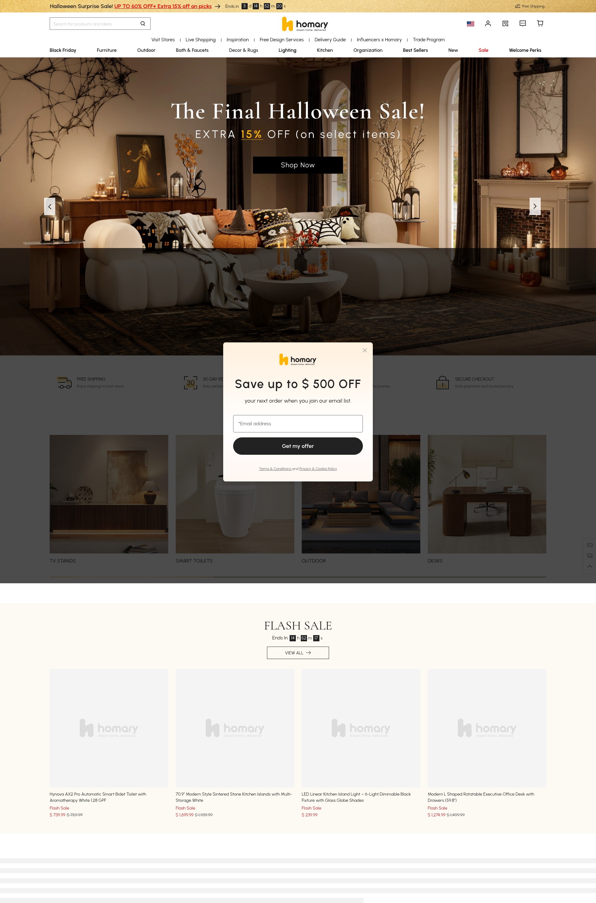 Screenshot of homary.com