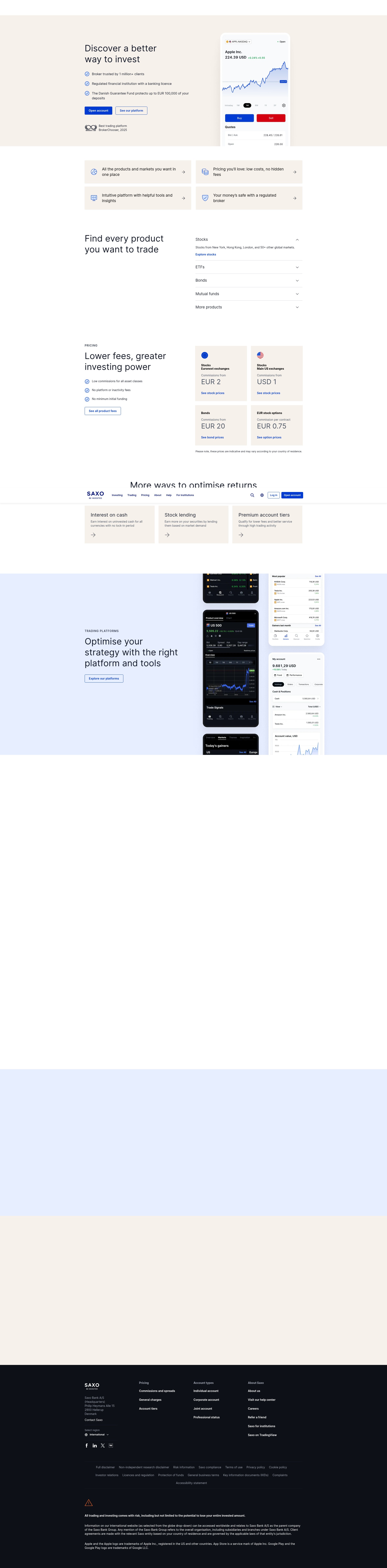 Screenshot of home.saxo