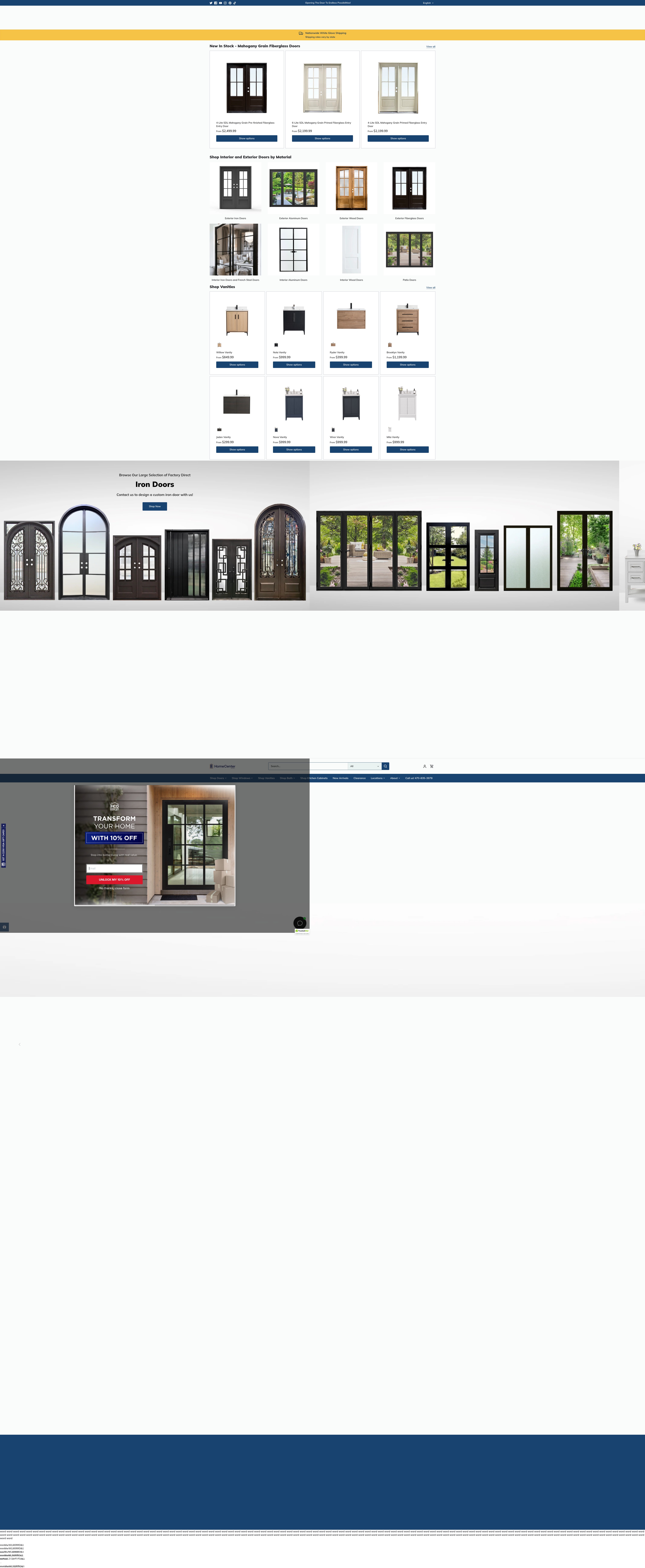 Screenshot of homecenteroutlet.com