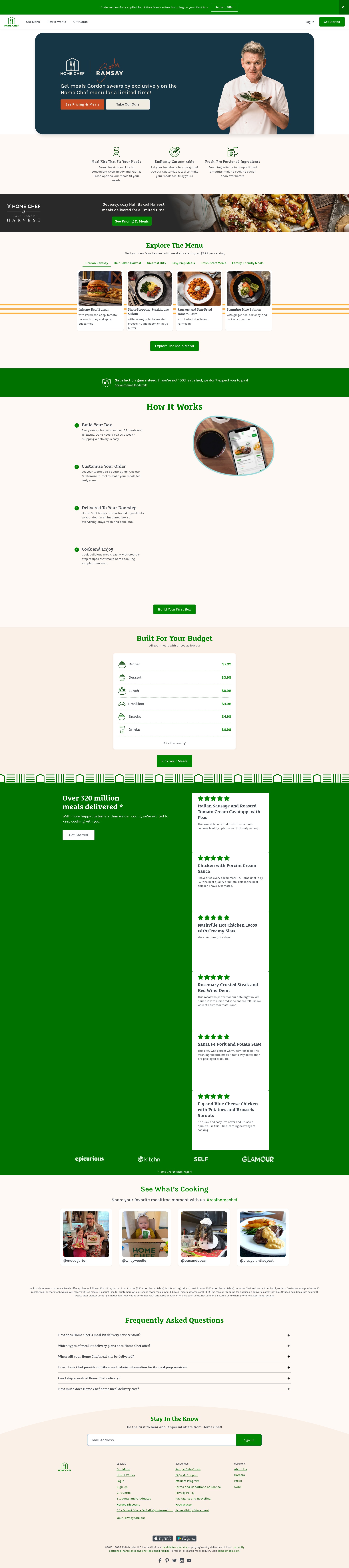 Screenshot of homechef.com