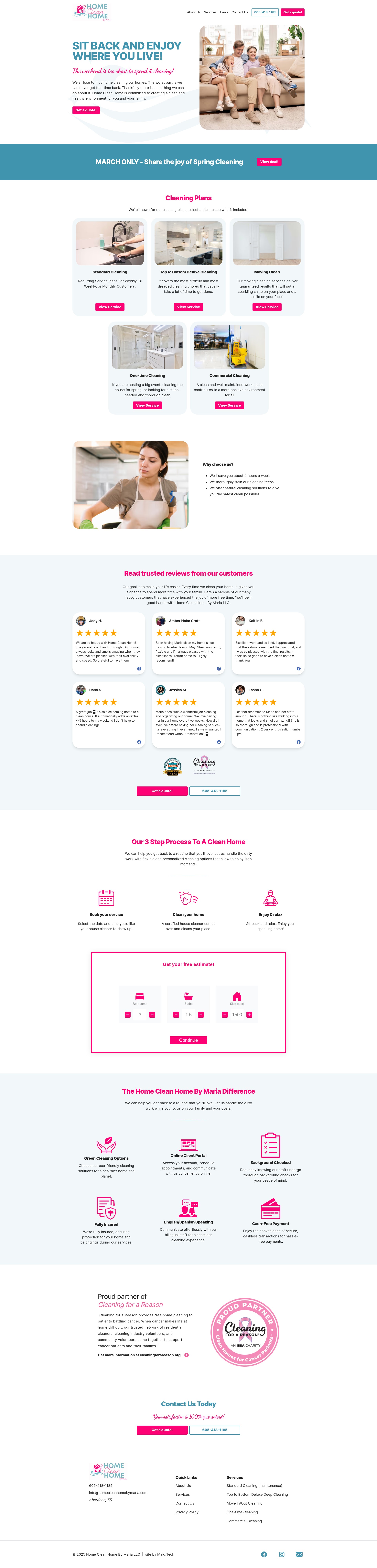 Screenshot of homecleanhomebymaria.com
