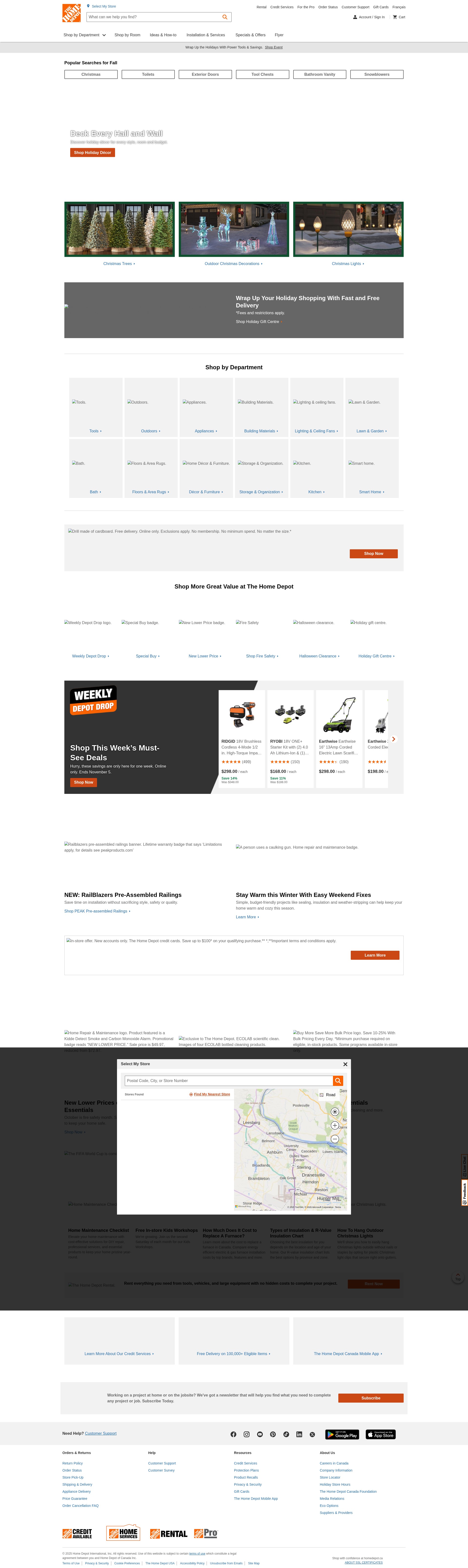 Screenshot of homedepot.ca
