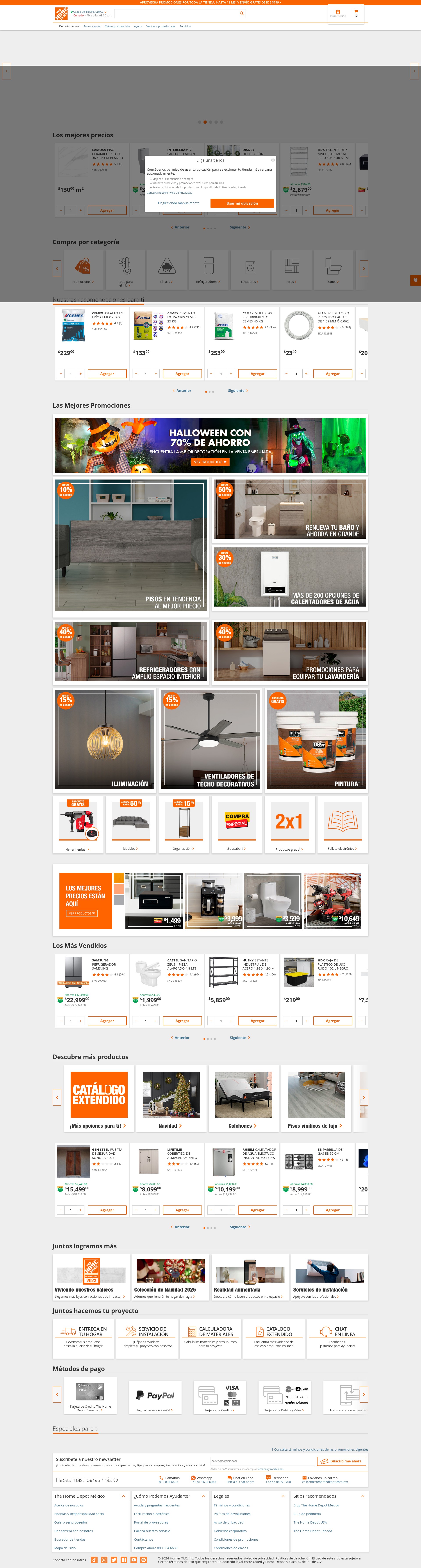 Screenshot of homedepot.com.mx