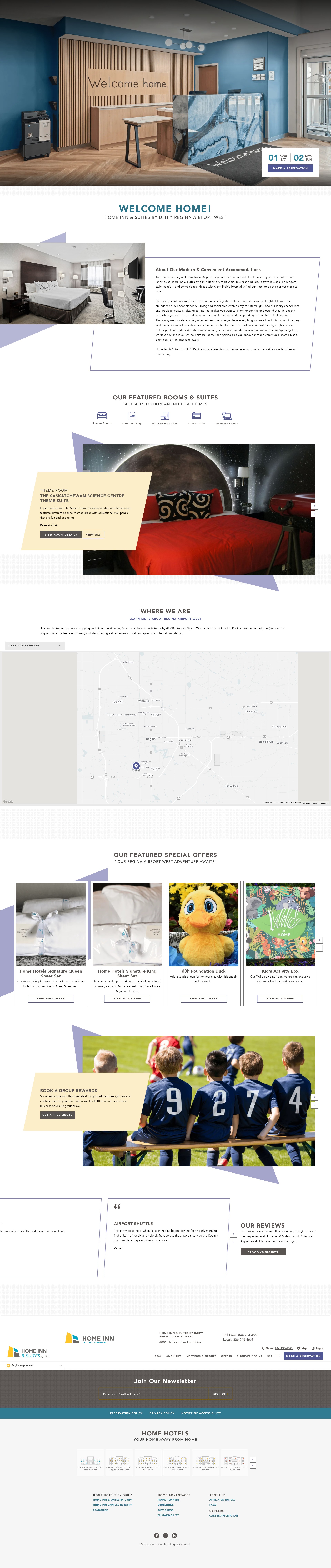 Screenshot of homeinnreginaairport.ca