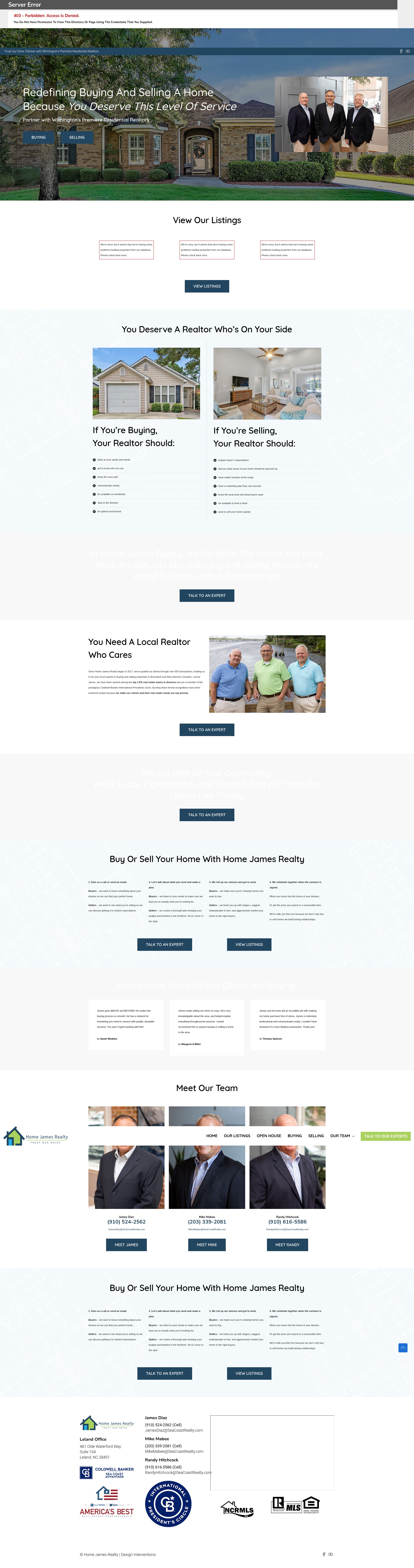Screenshot of homejamesrealty.com