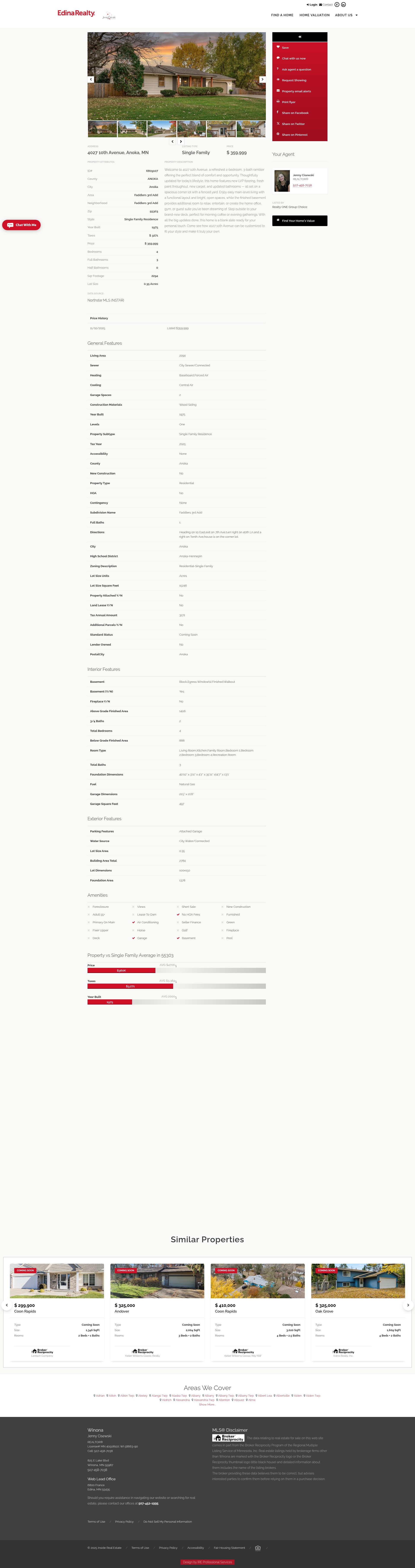 Screenshot of homes4salewinona.com