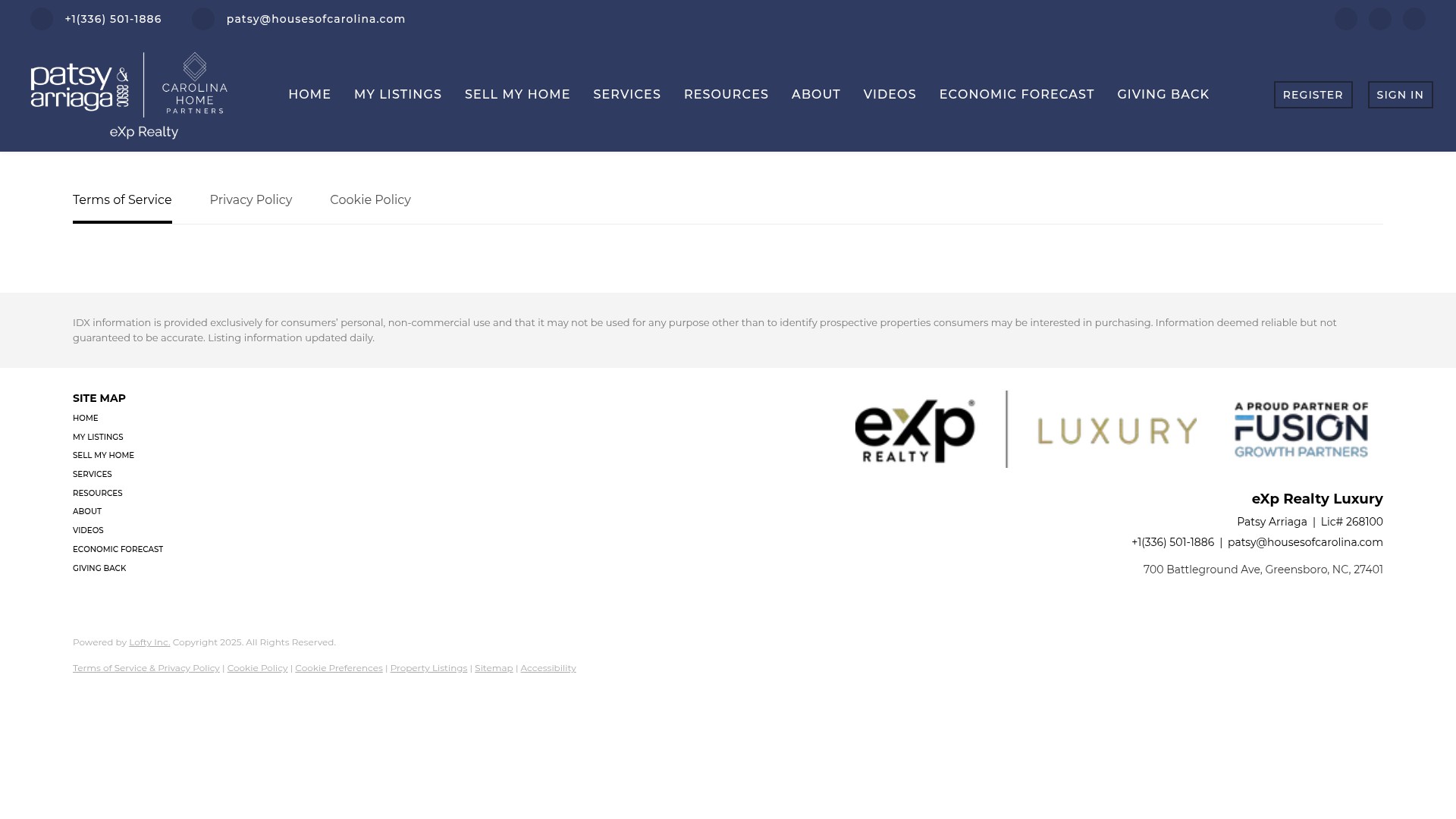 Screenshot of homesbypatsy.com