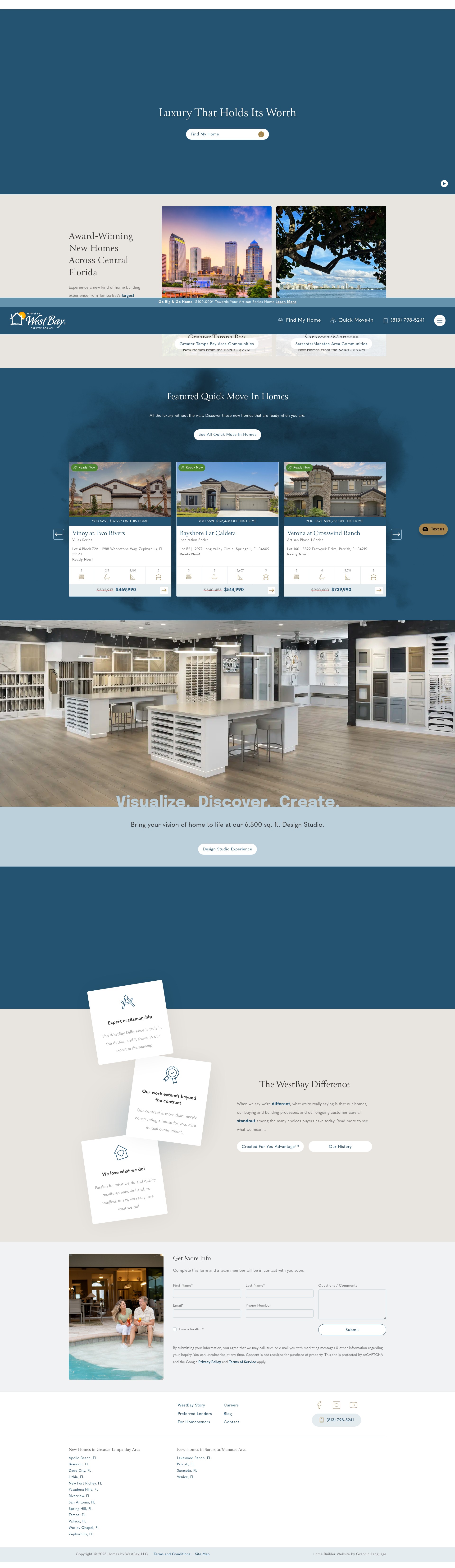 Screenshot of homesbywestbay.com
