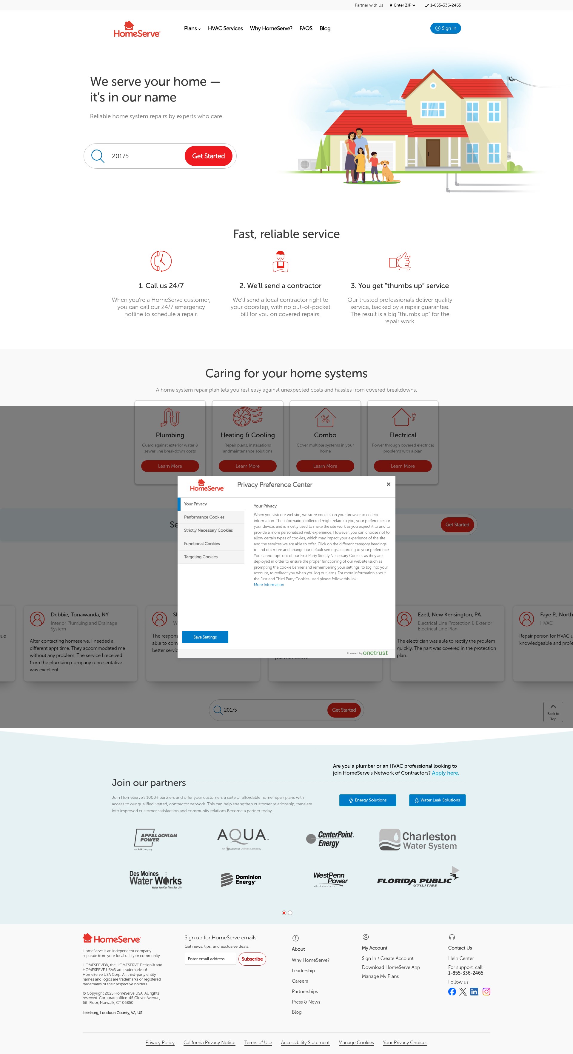 Screenshot of homeserve.com