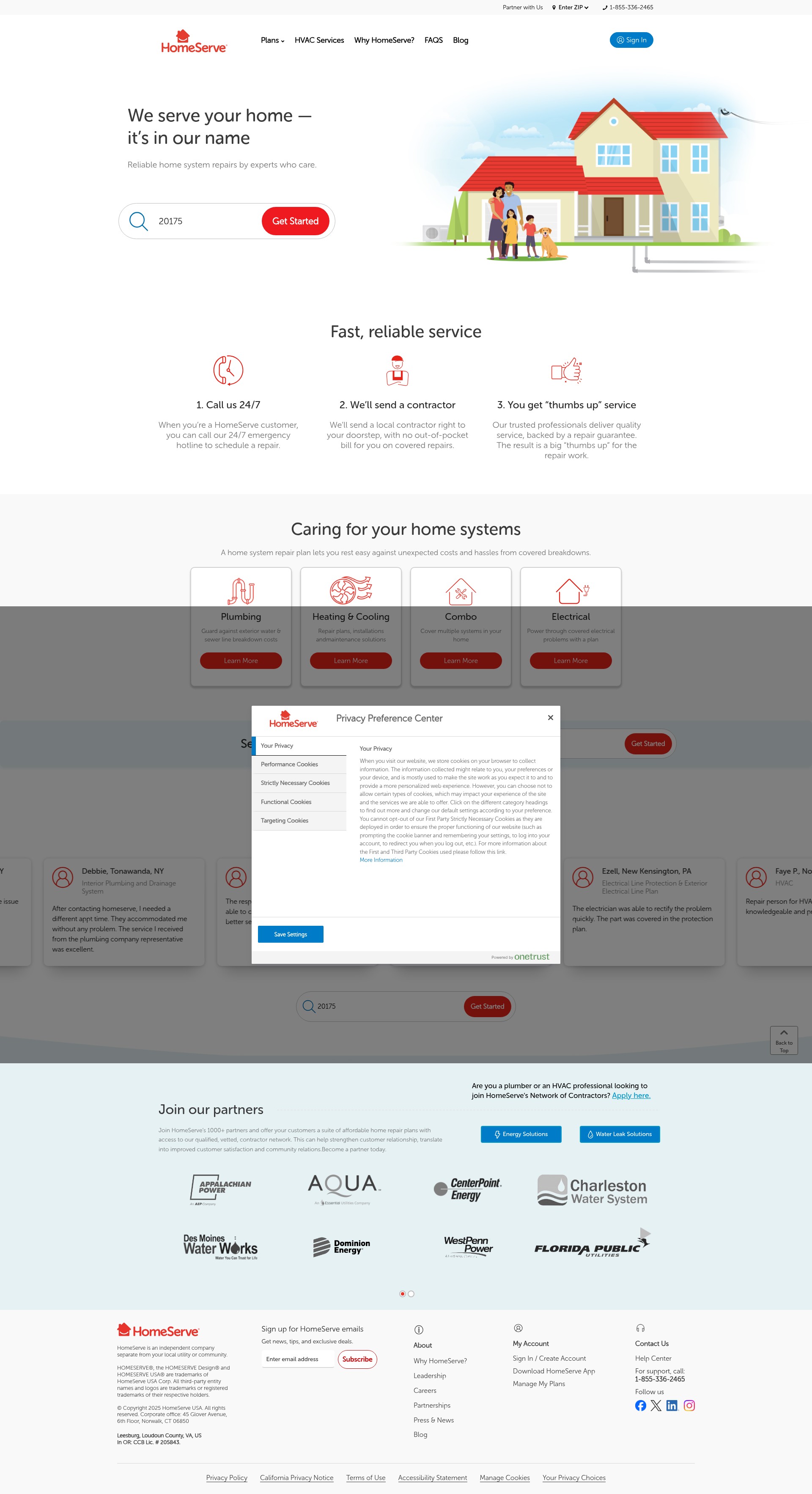 Screenshot of homeserveusa.com
