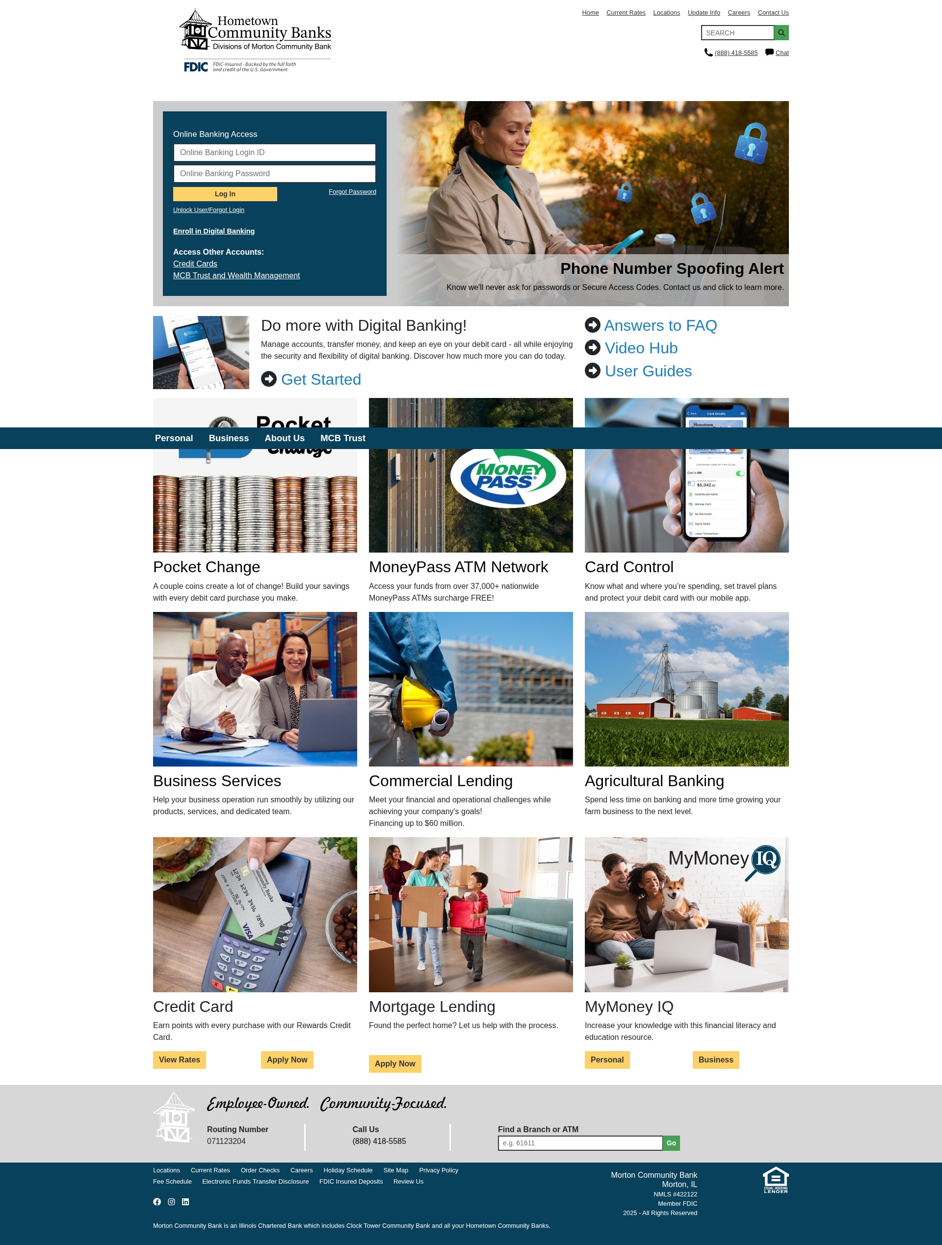 Screenshot of hometownbanks.com