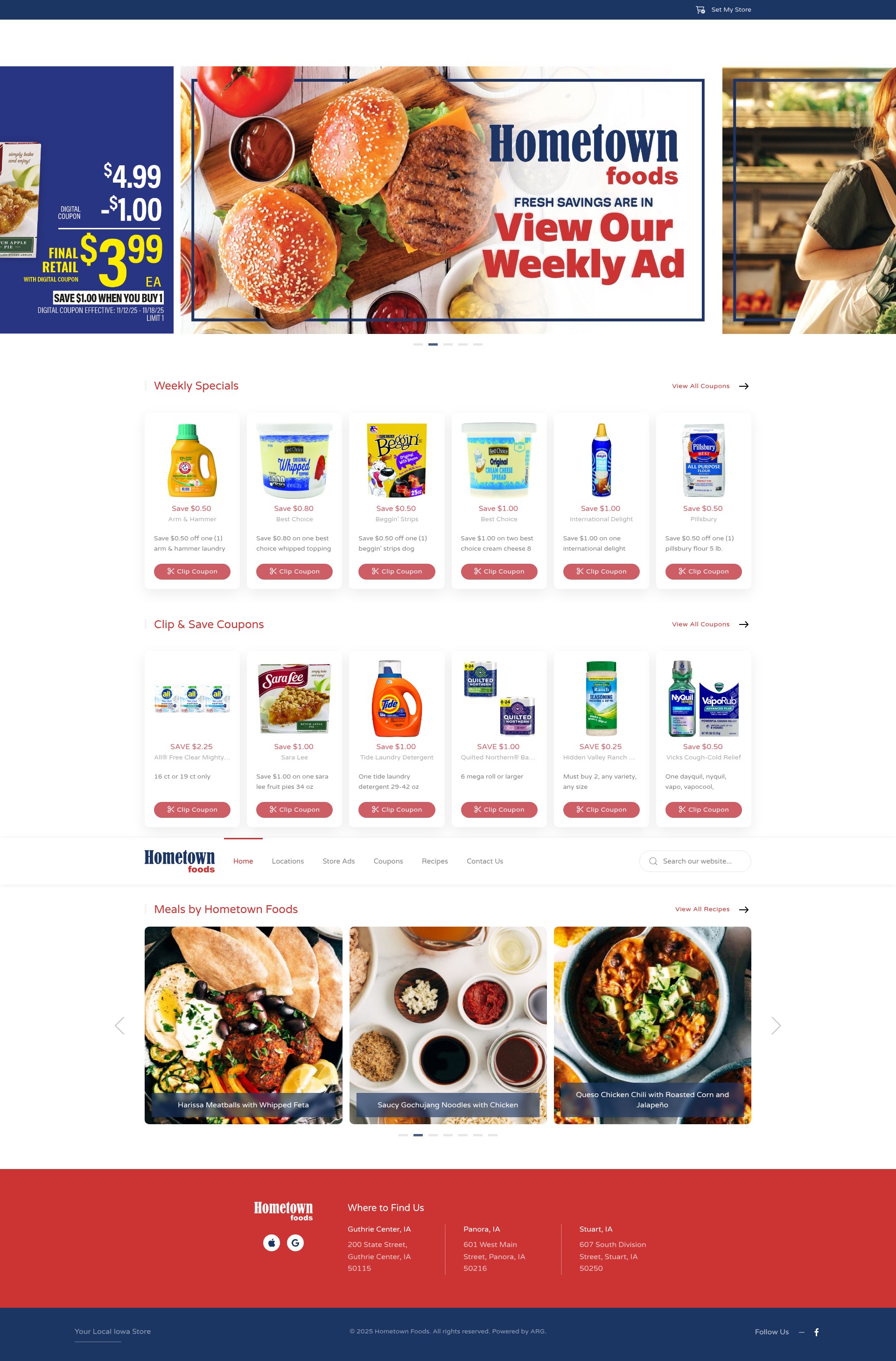 Screenshot of hometownfoodsiowa.com
