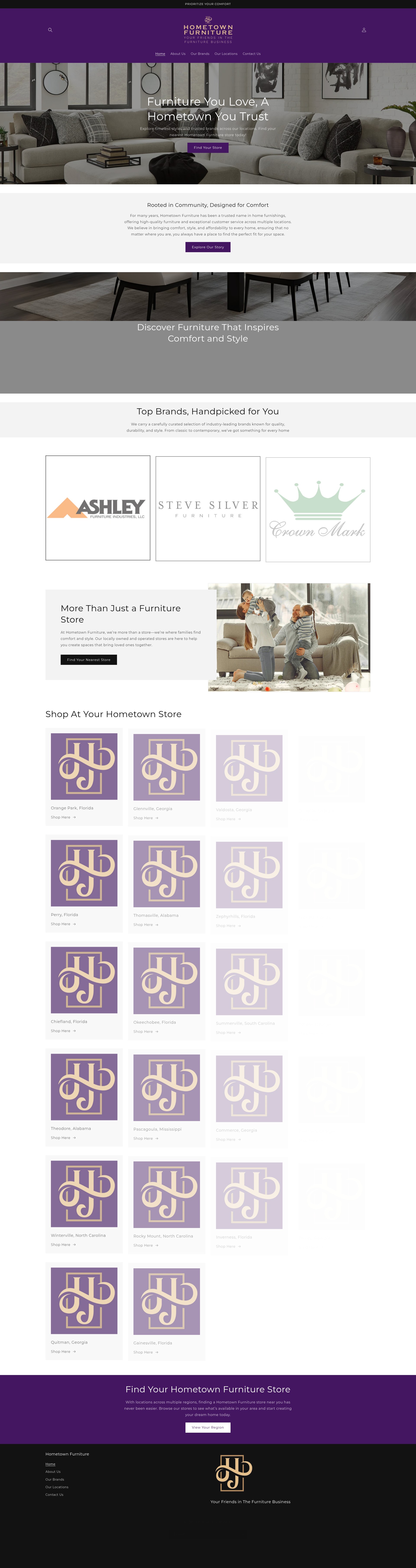 Screenshot of hometownfurniturestores.com