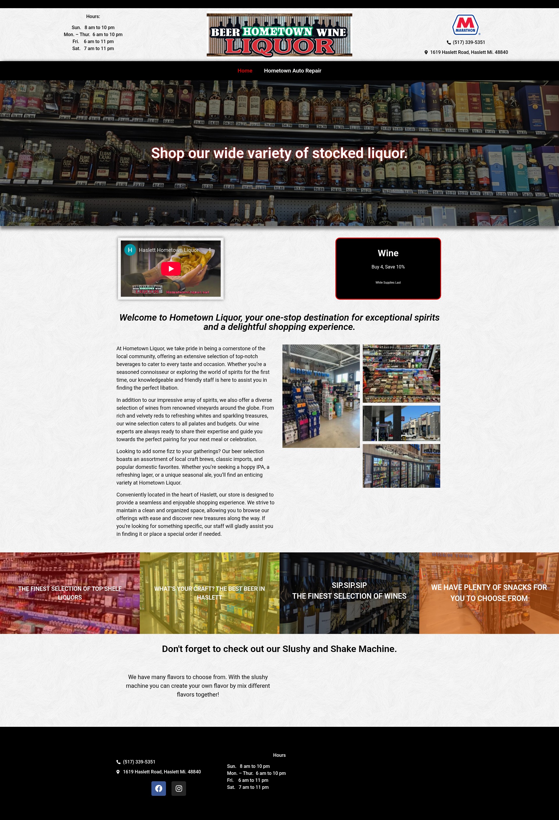 Screenshot of hometownliquor.net