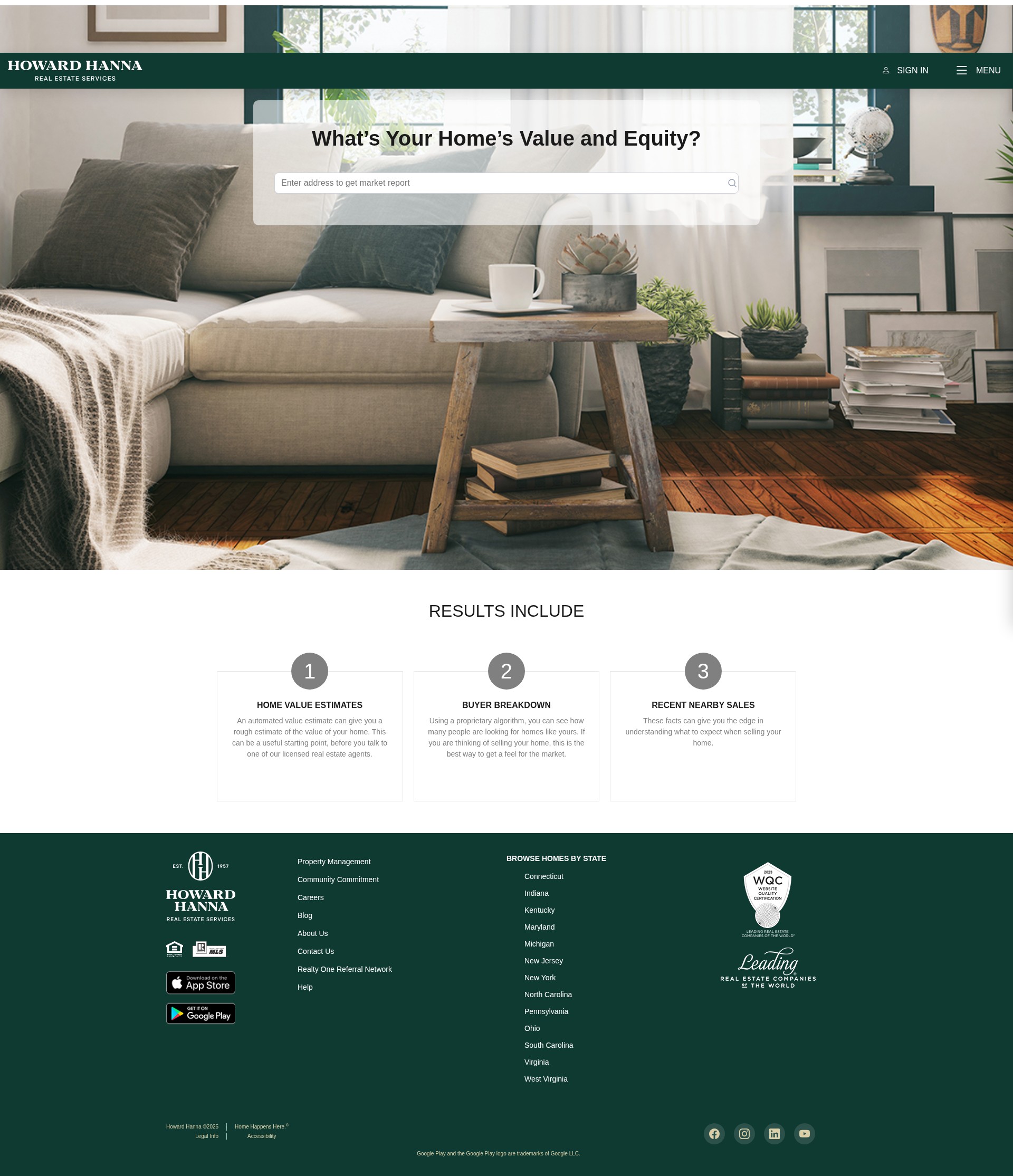 Screenshot of homevalue.howardhanna.com