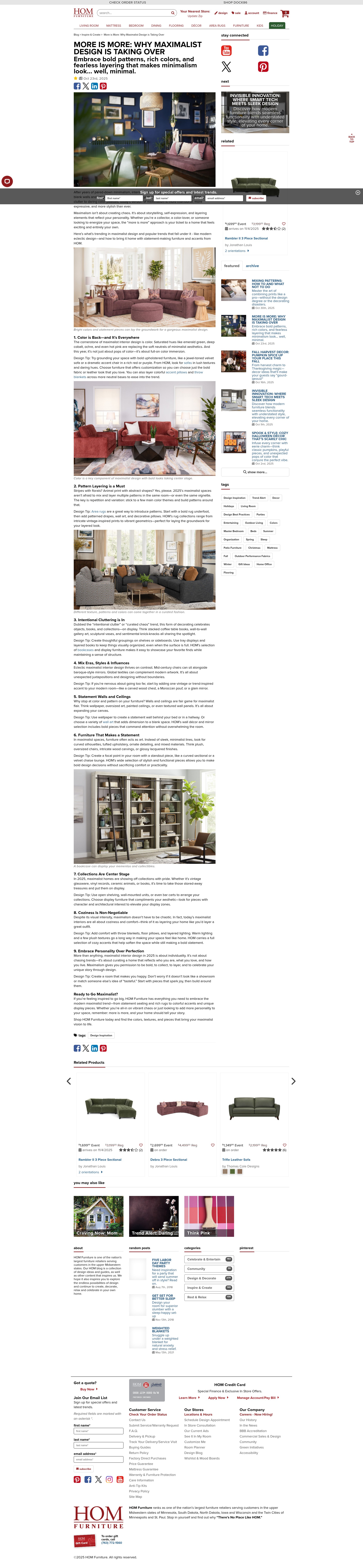 Screenshot of homfurniture.com