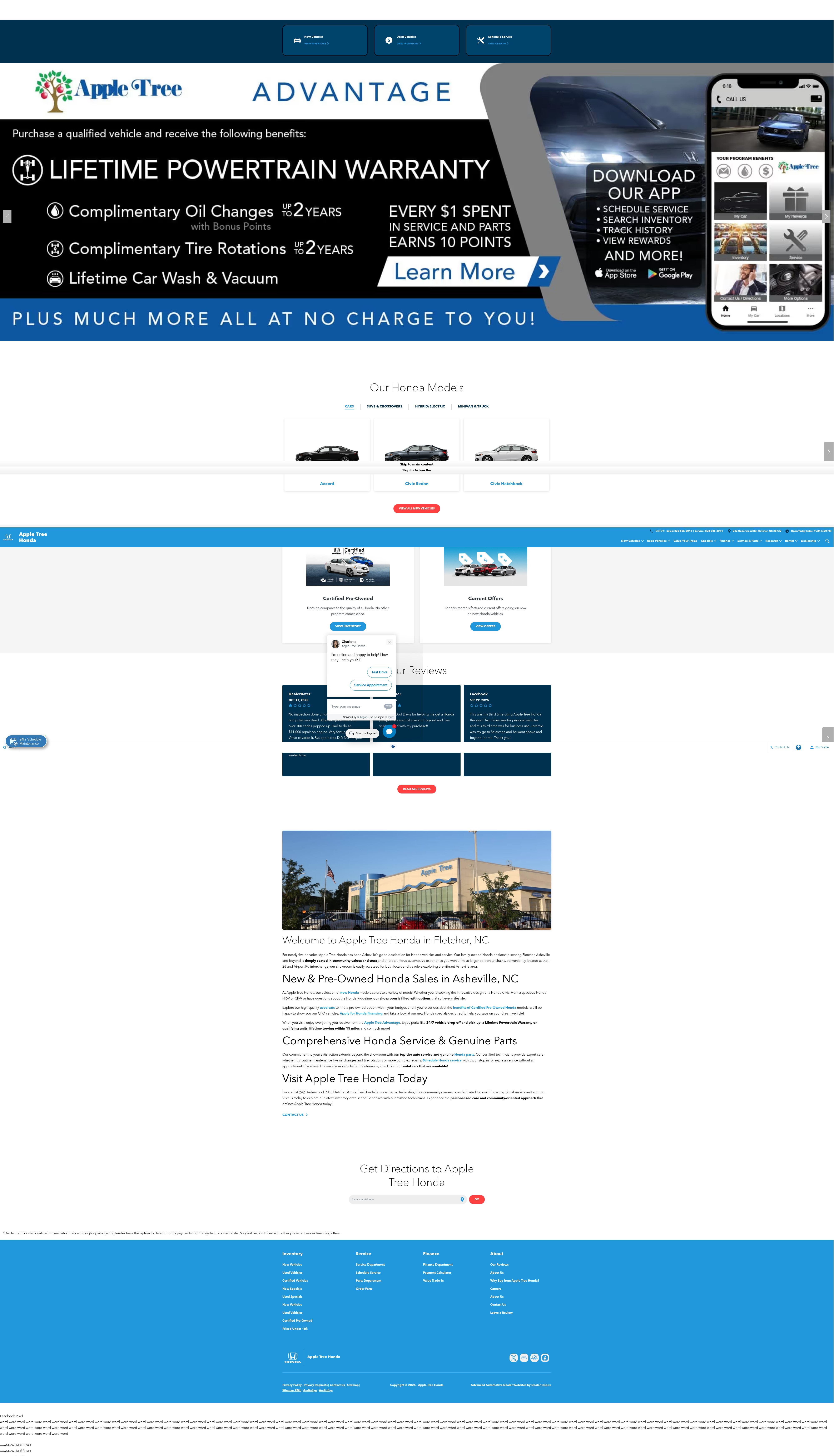 Screenshot of honda.appletreeautomobiles.com