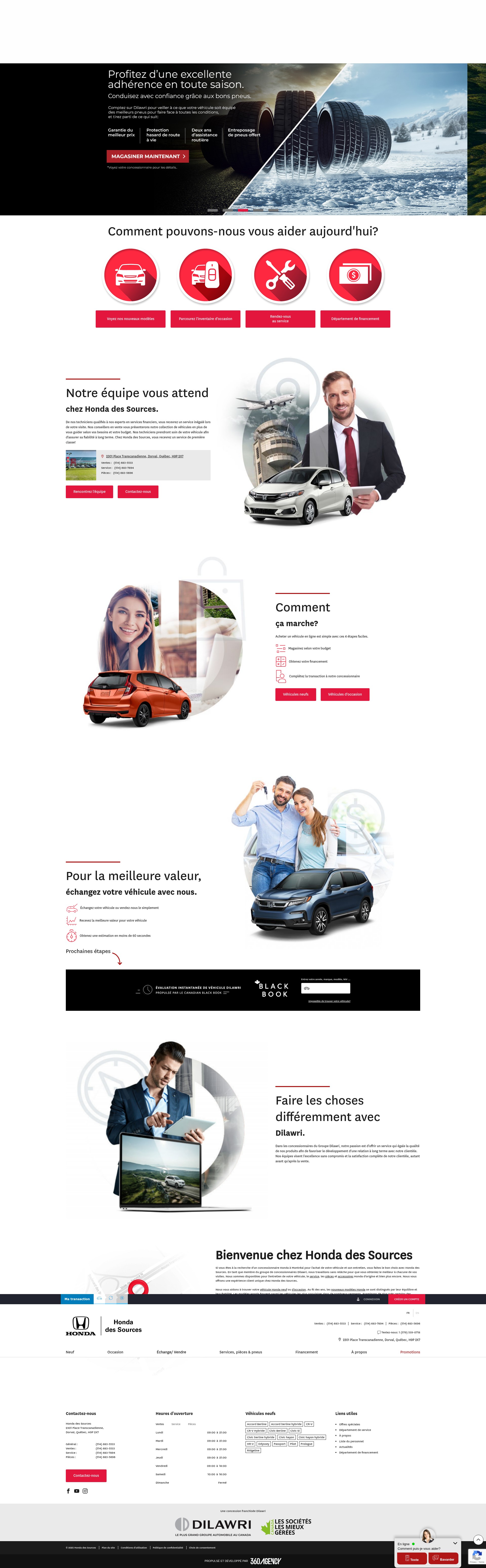 Screenshot of hondadessources.ca
