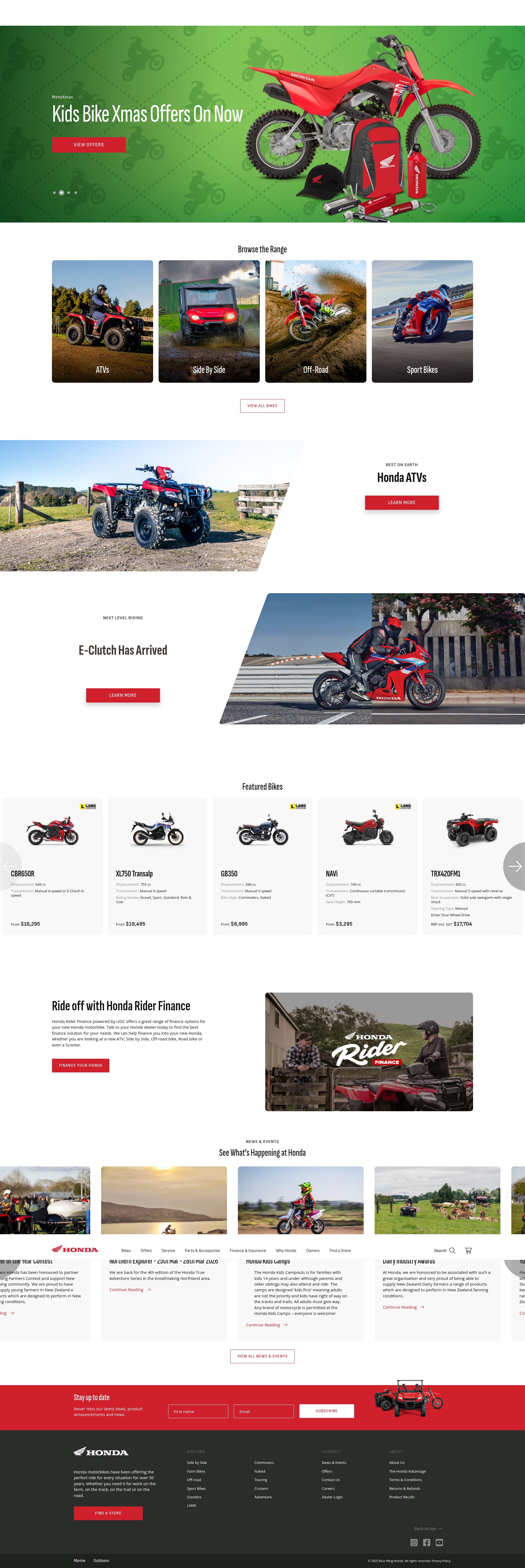 Screenshot of hondamotorbikes.co.nz