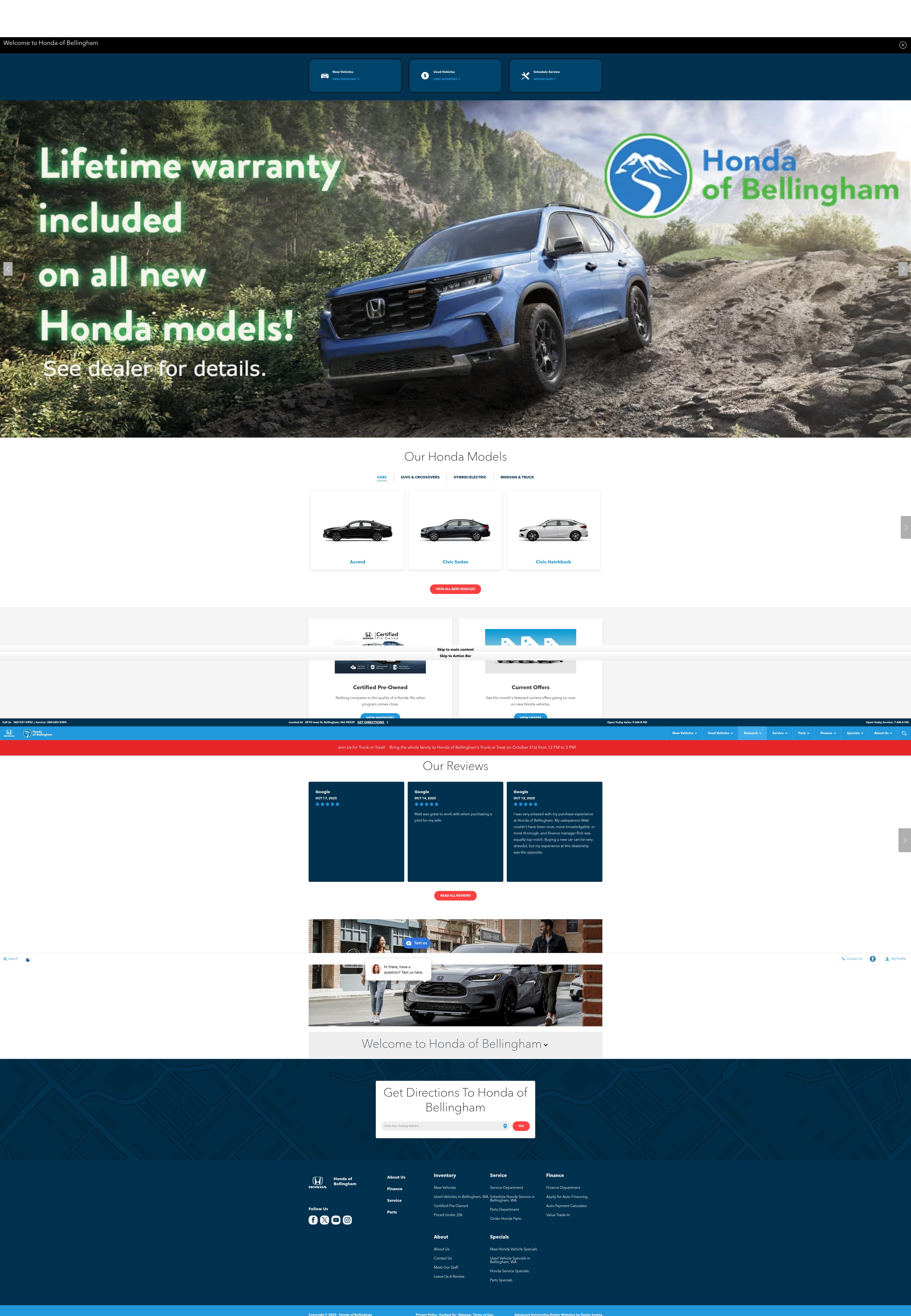 Screenshot of hondaofbellingham.com