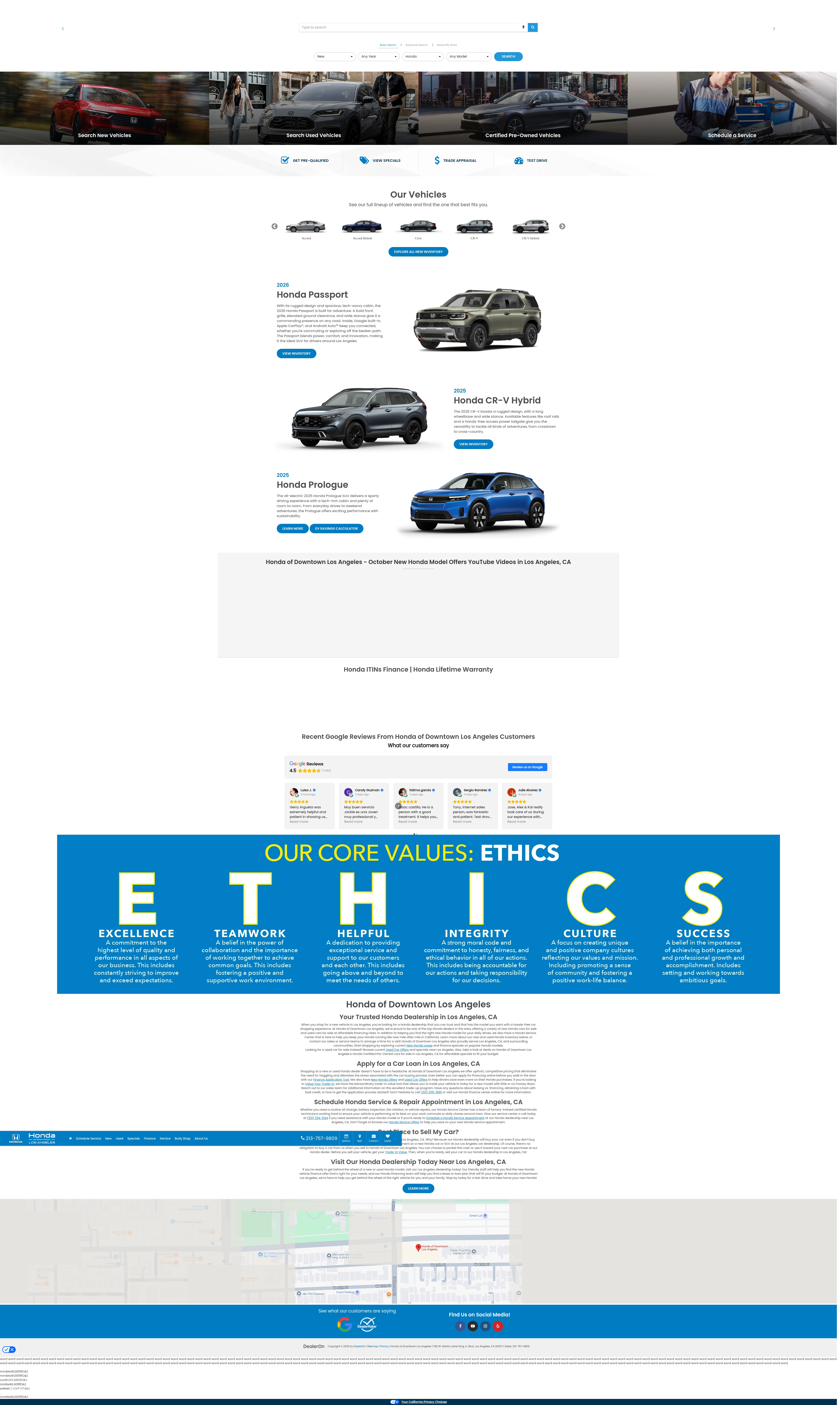Screenshot of hondaoflosangeles.com