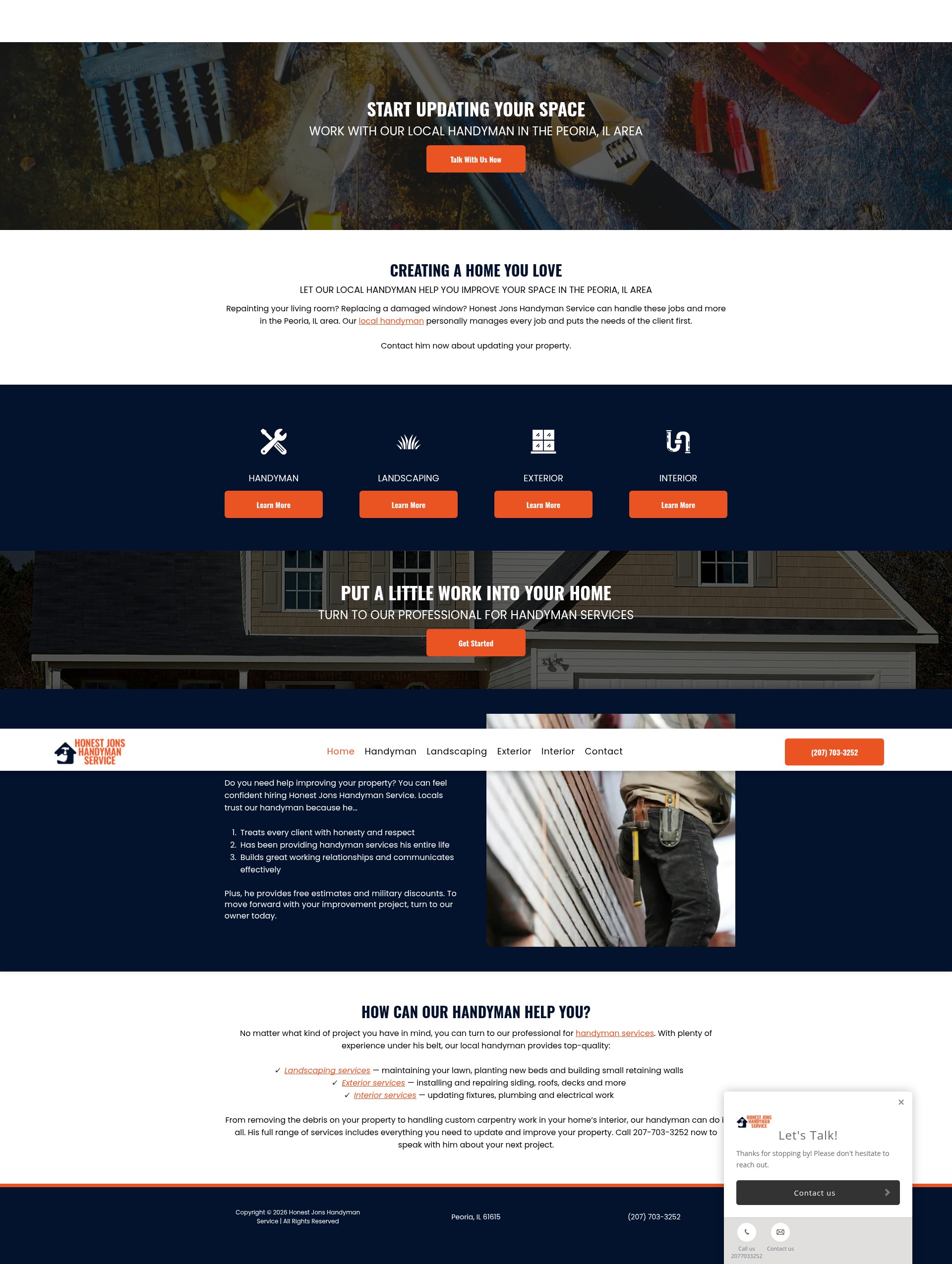 Screenshot of honestjonshandymanservice.com